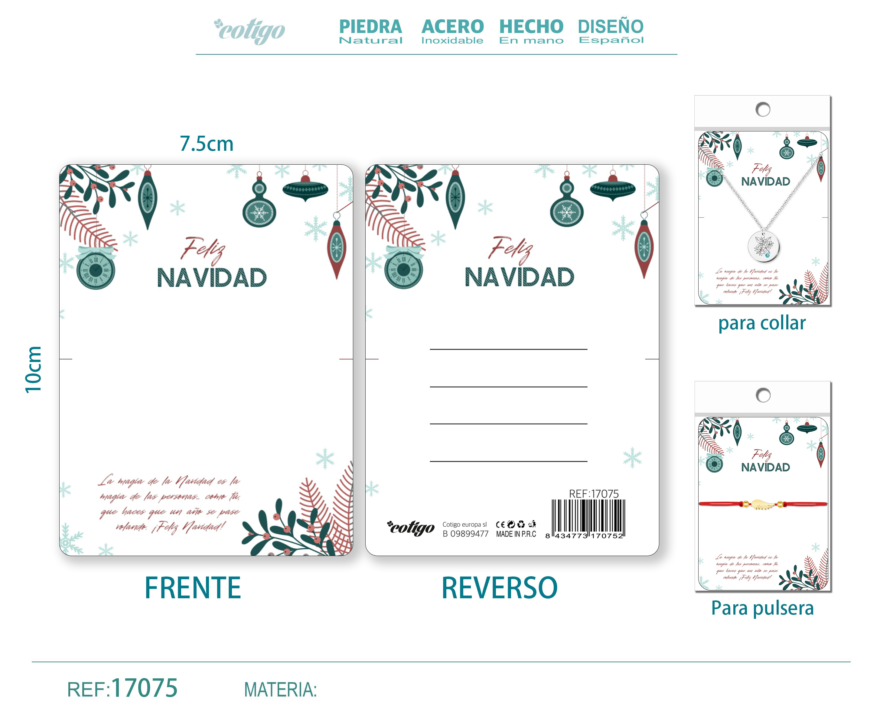 TARJETA DE NAVIDAD PARA BISUTERIA