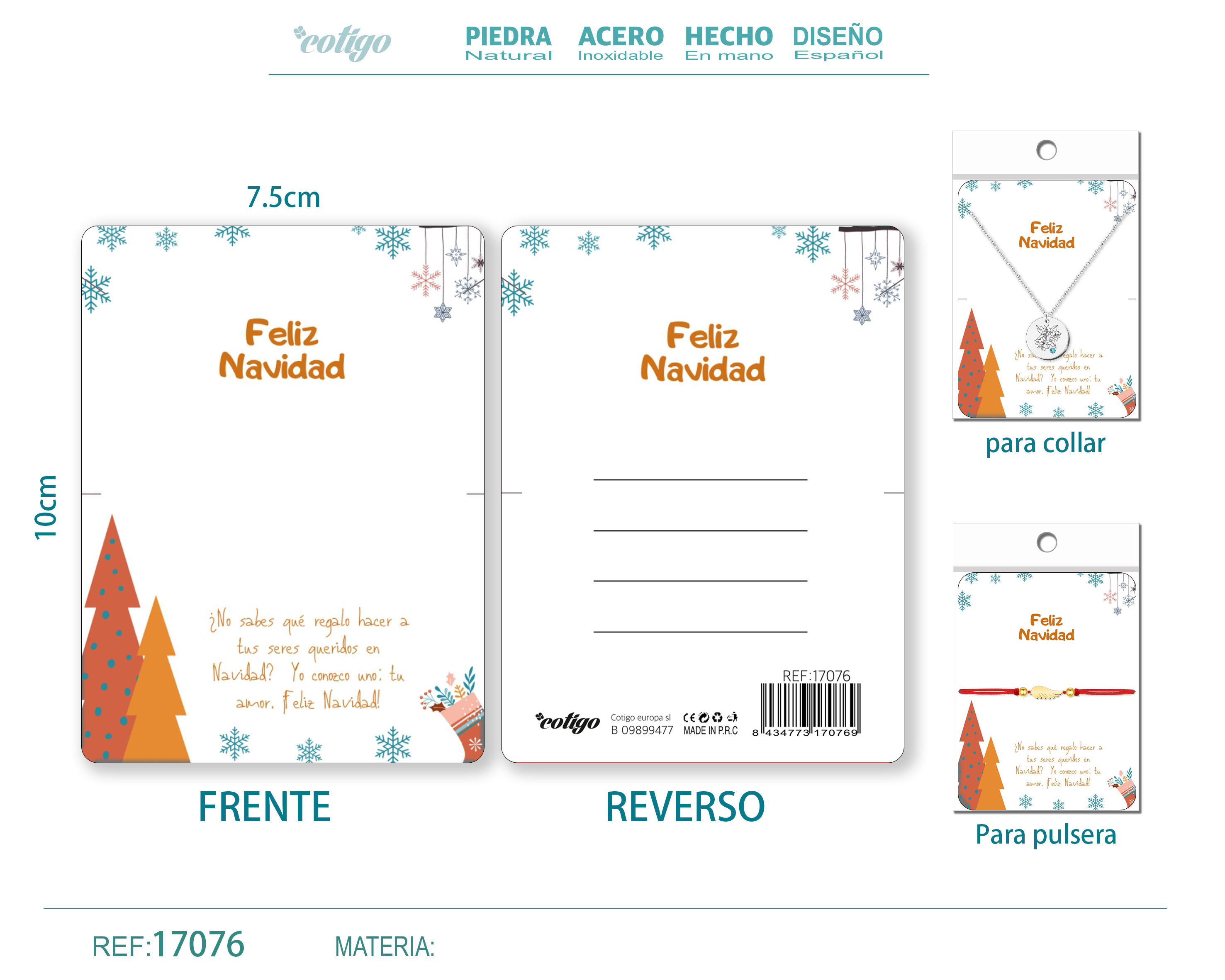 TARJETA DE NAVIDAD PARA BISUTERIA