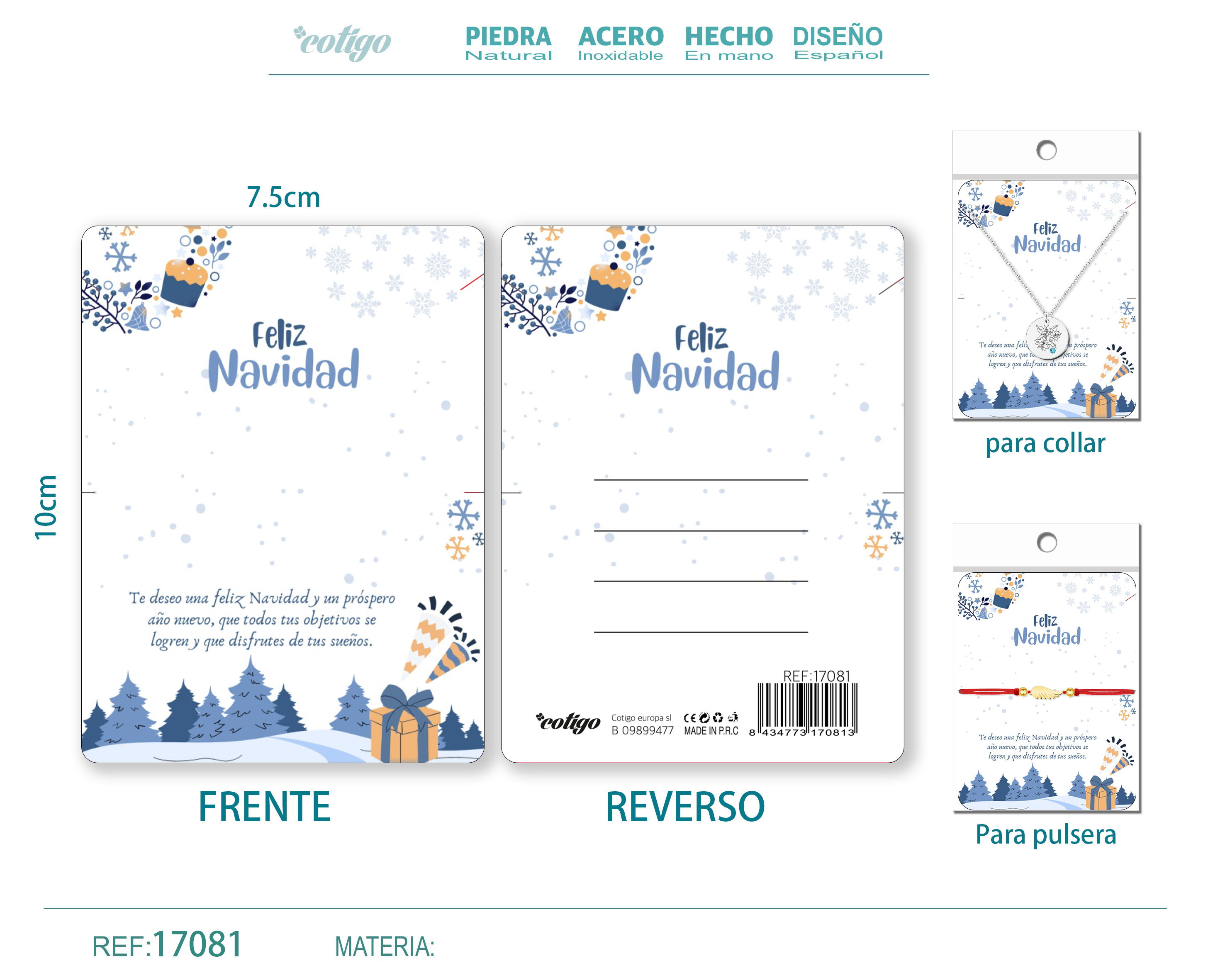 TARJETA DE NAVIDAD PARA BISUTERIA