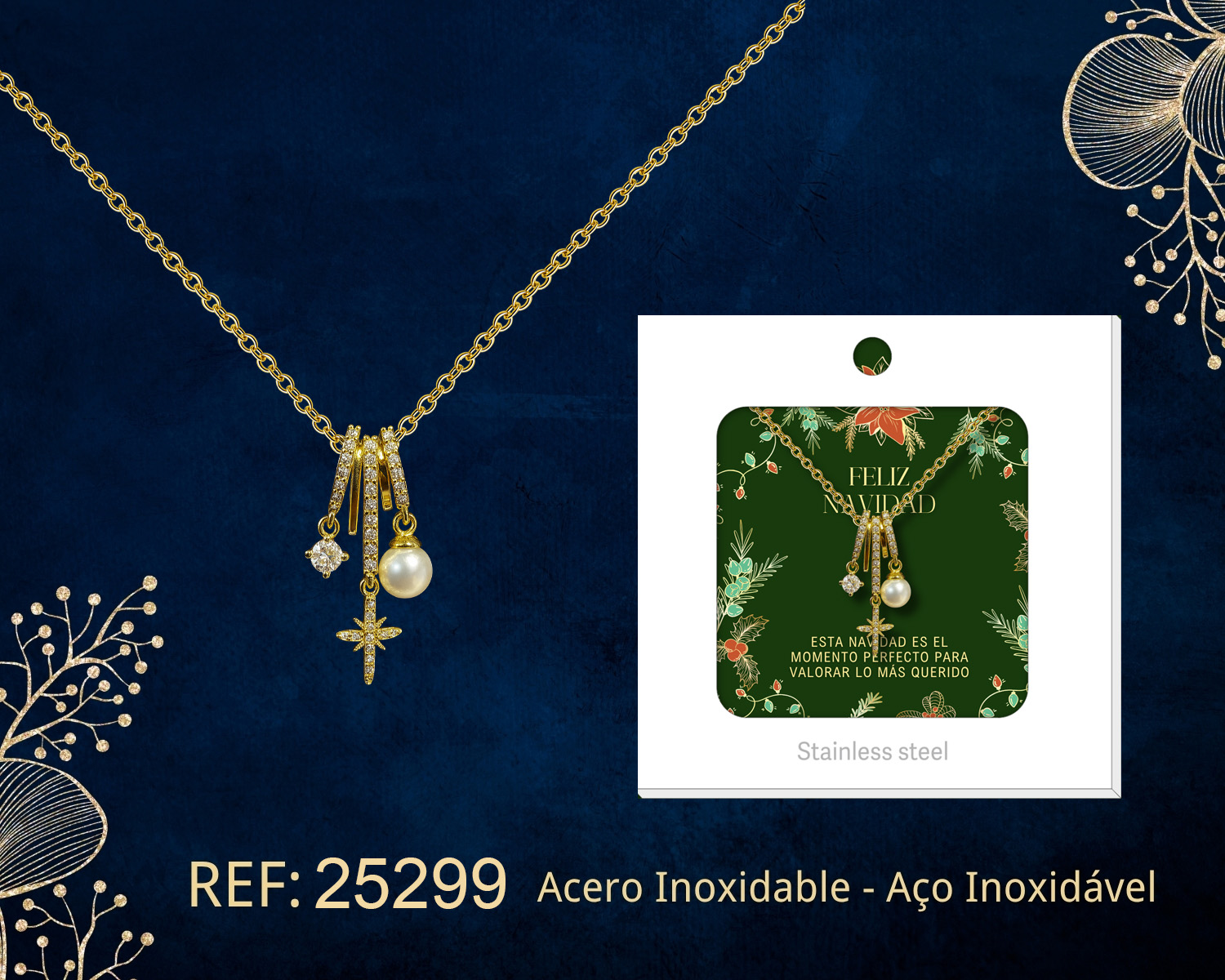 24686-COLGANTE CHAPADO ORO 14K CON CIRCONITA PARA NAVIDAD