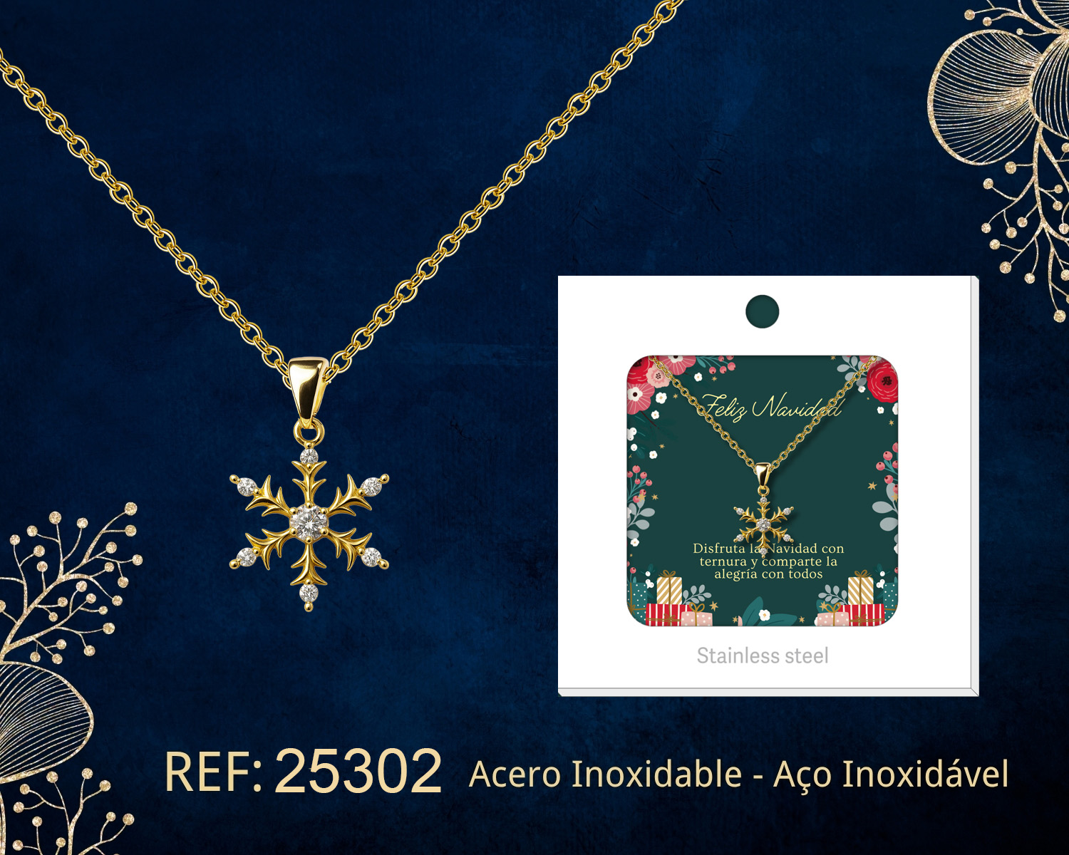 24714-COLGANTE CHAPADO ORO 14K CON CIRCONITA PARA NAVIDAD