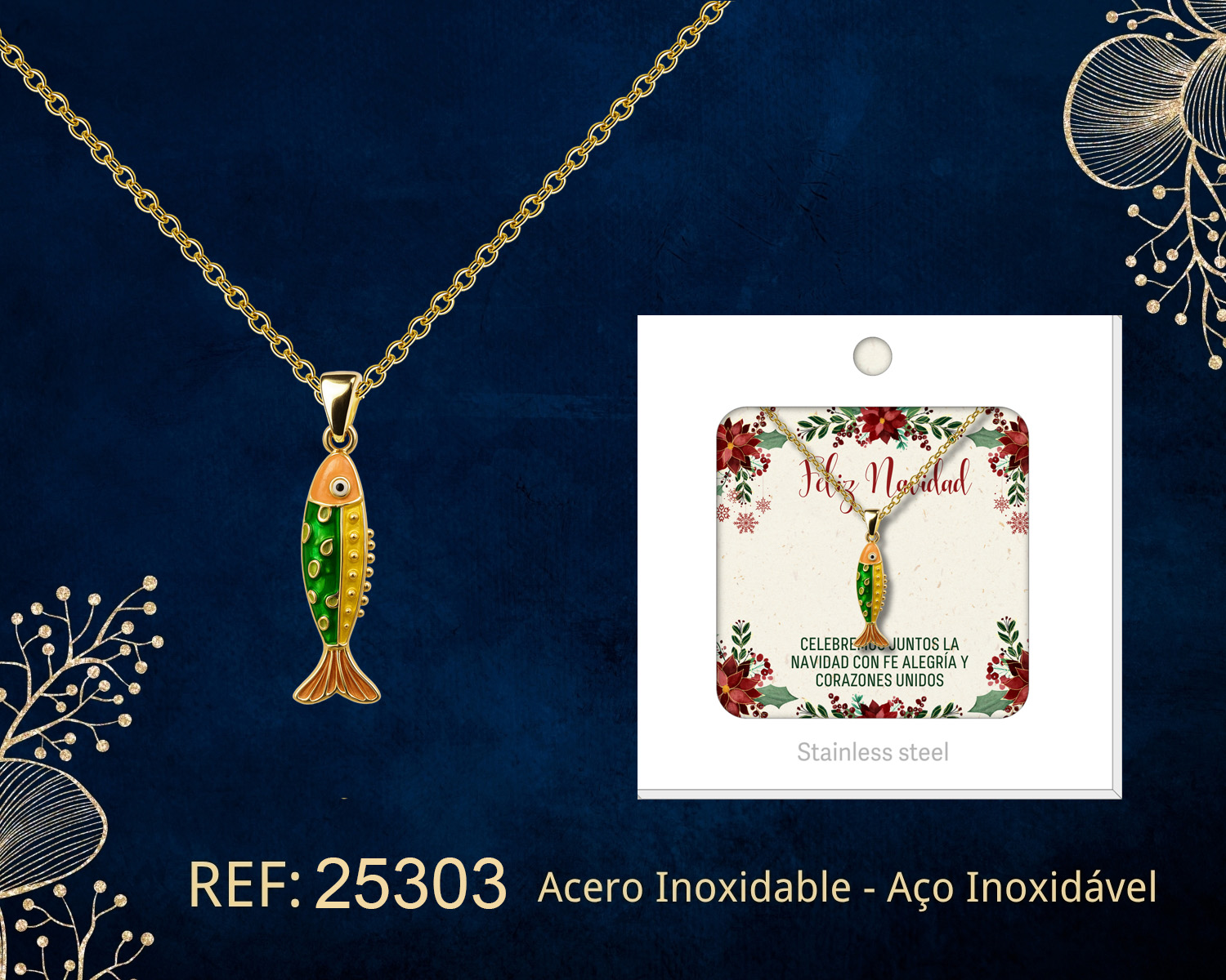 24715-COLGANTE CHAPADO ORO 14K CON CIRCONITA PARA NAVIDAD