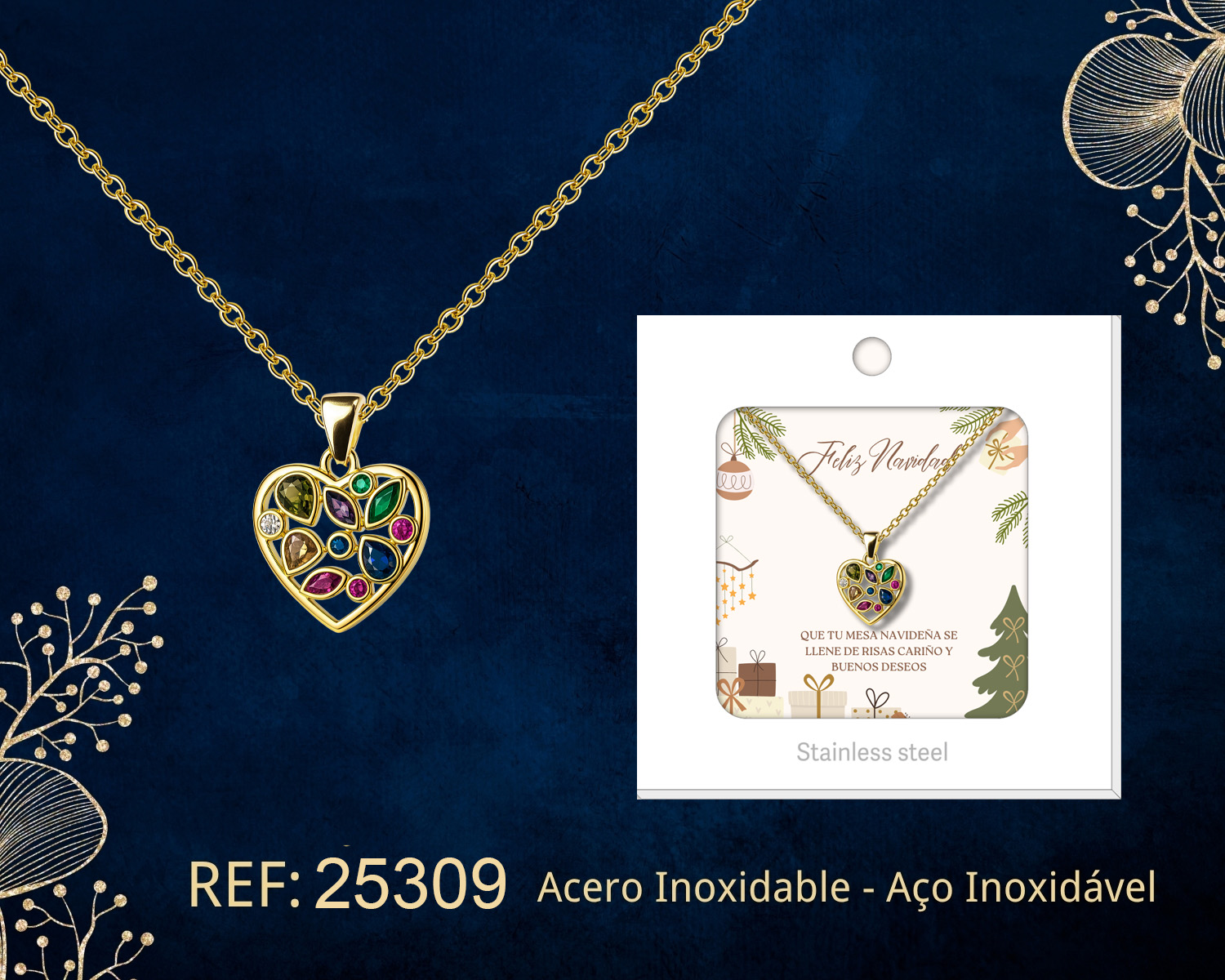 24744-COLGANTE CHAPADO ORO 14K CON CIRCONITA PARA NAVIDAD