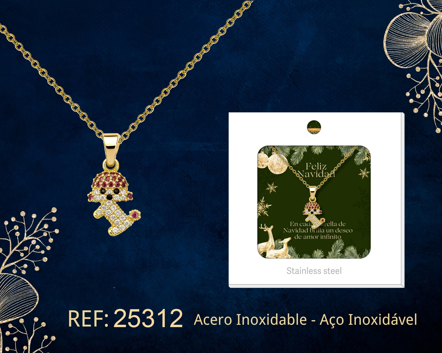 24748-COLGANTE CHAPADO ORO 14K CON CIRCONITA PARA NAVIDAD