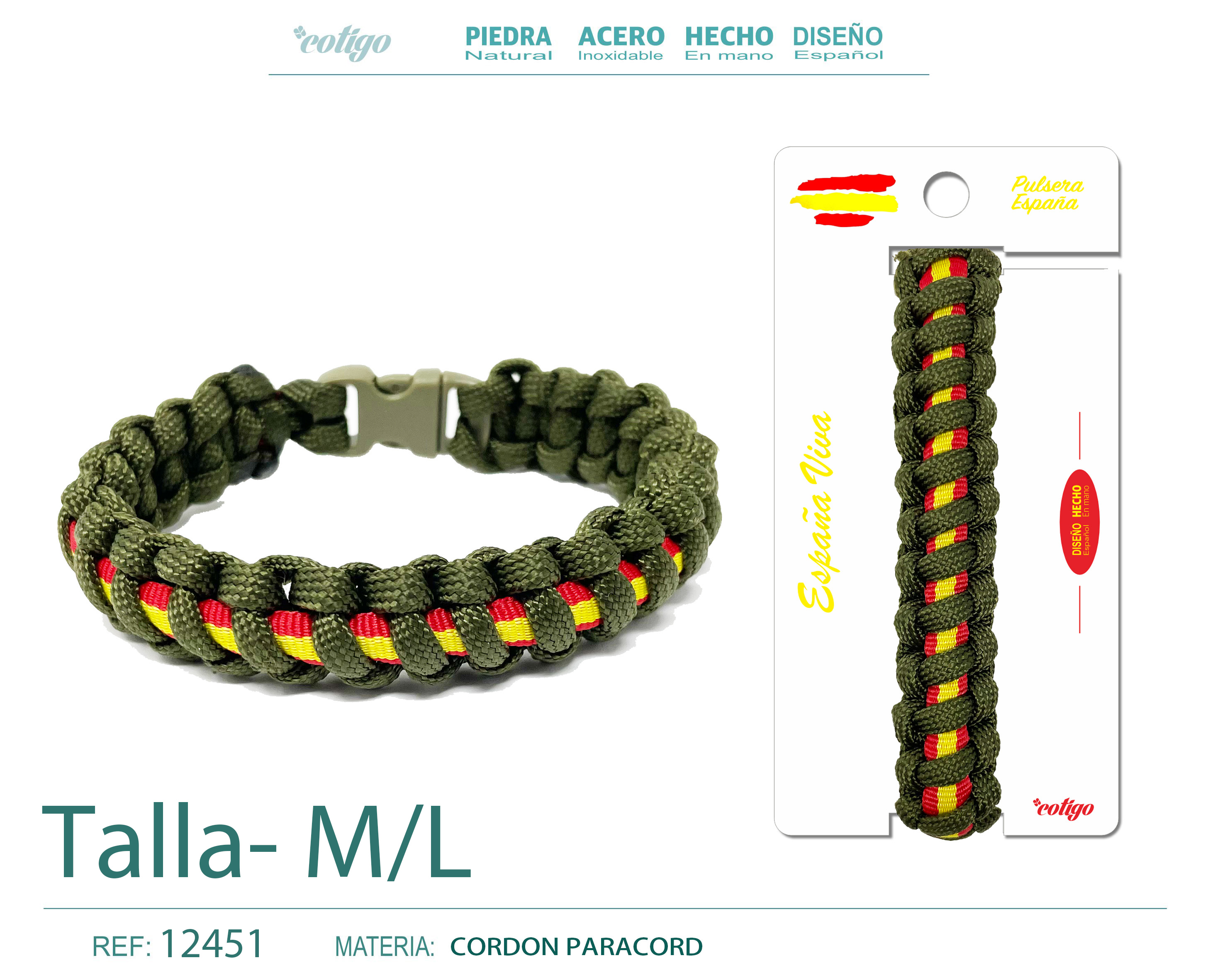 PULSERA PARACORD TRENZADO TALLA PEQUENA