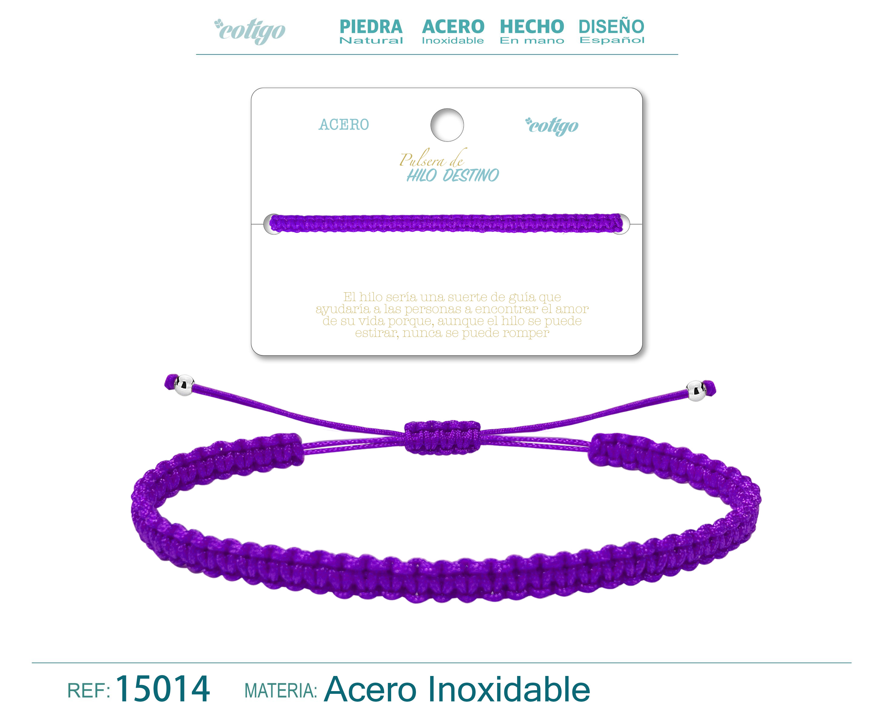 PULSERA HILO DESTINO COLOR MORADA