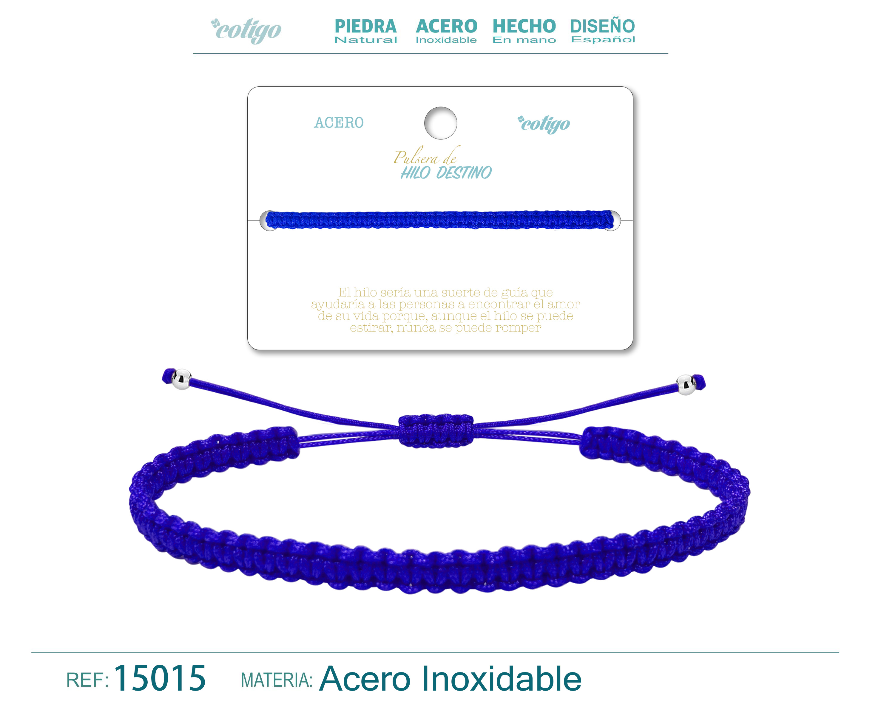 PULSERA HILO DESTINO COLOR AZUL
