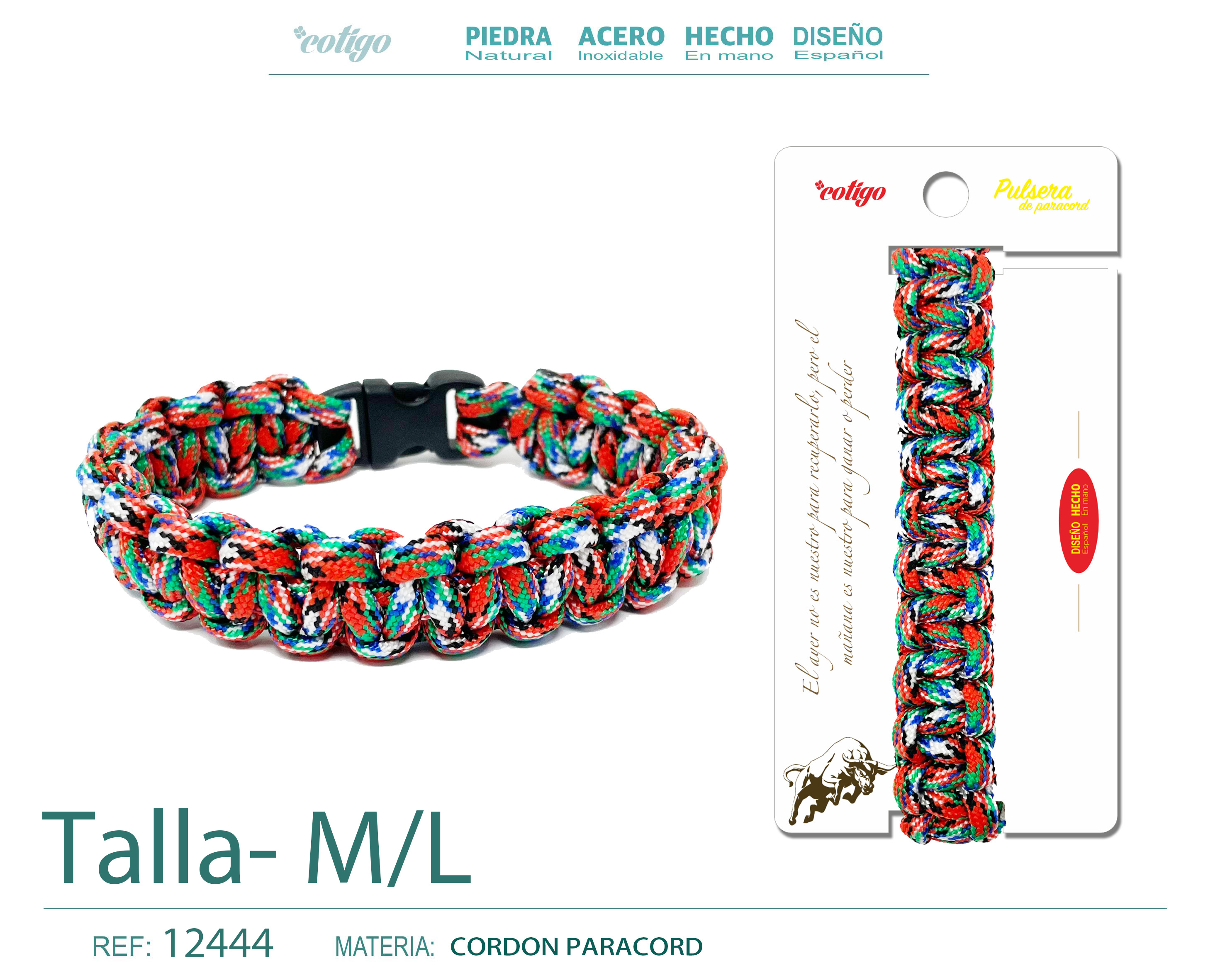 PULSERA PARACORD TRENZADO TALLA PEQUENA