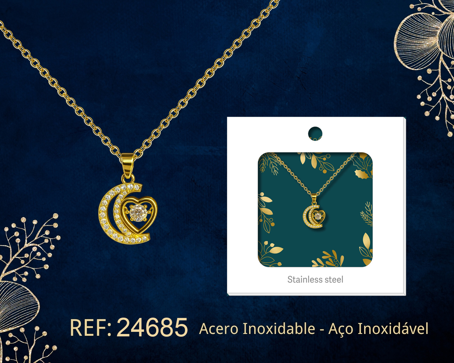 COLGANTE CHAPADO ORO 14K CON CIRCONITA