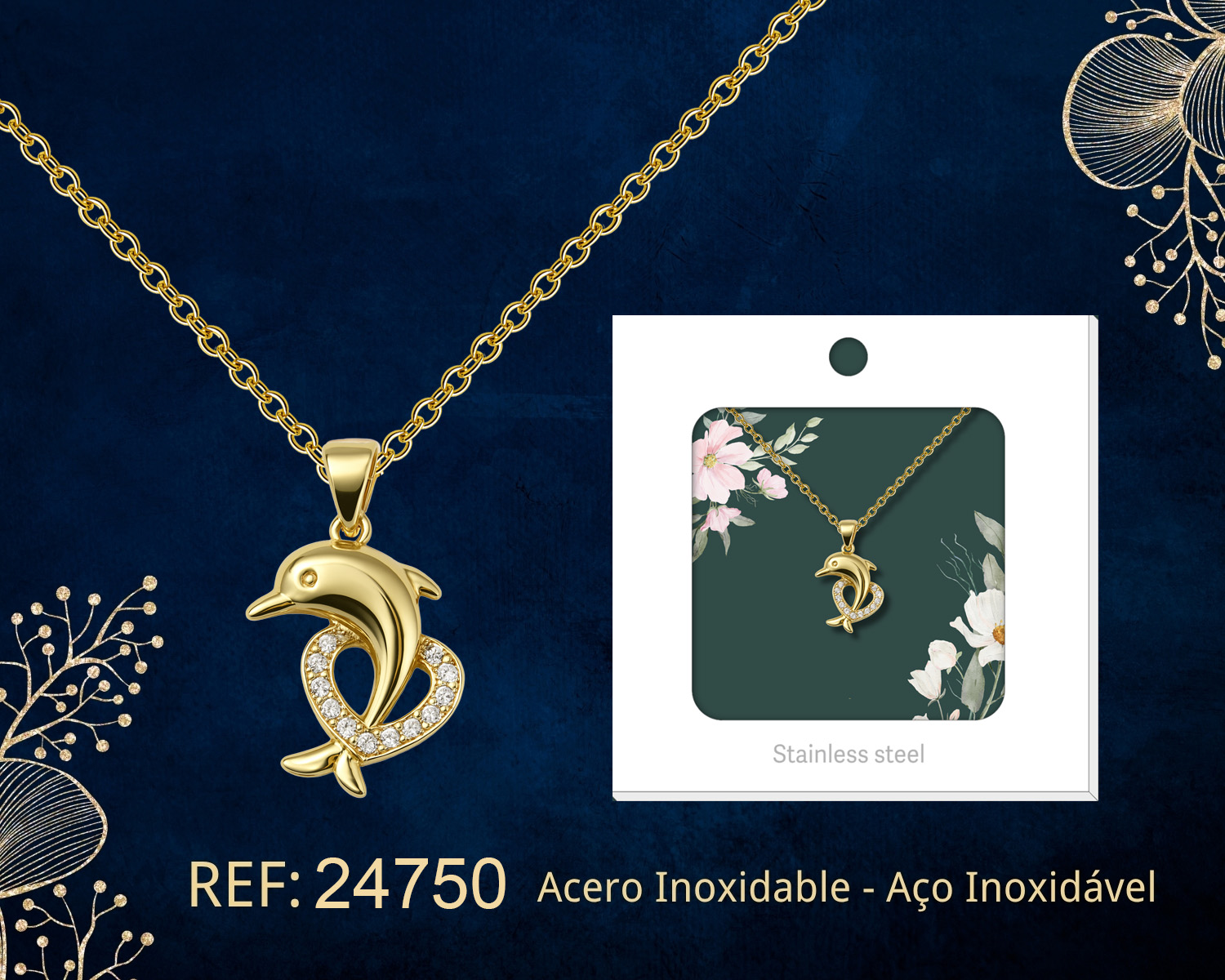 COLGANTE CHAPADO ORO 14K CON CIRCONITA
