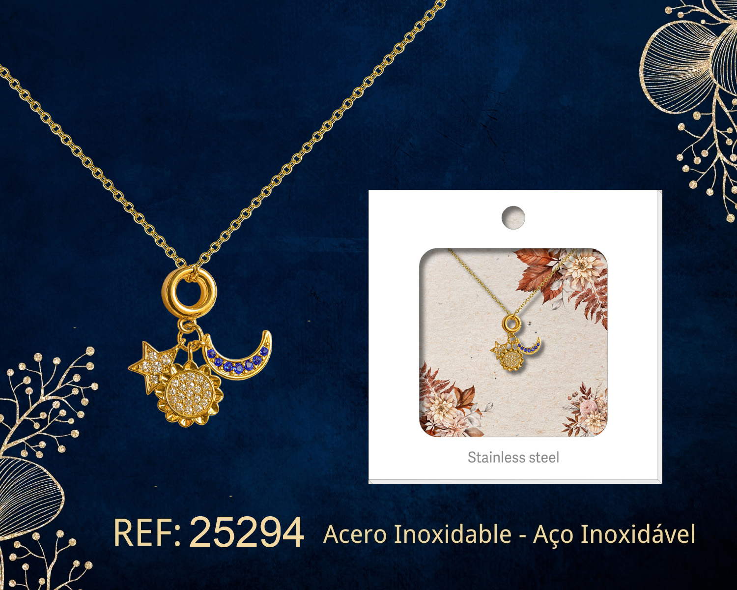24688- COLGANTE CHAPADO ORO 14K CON CIRCONITA