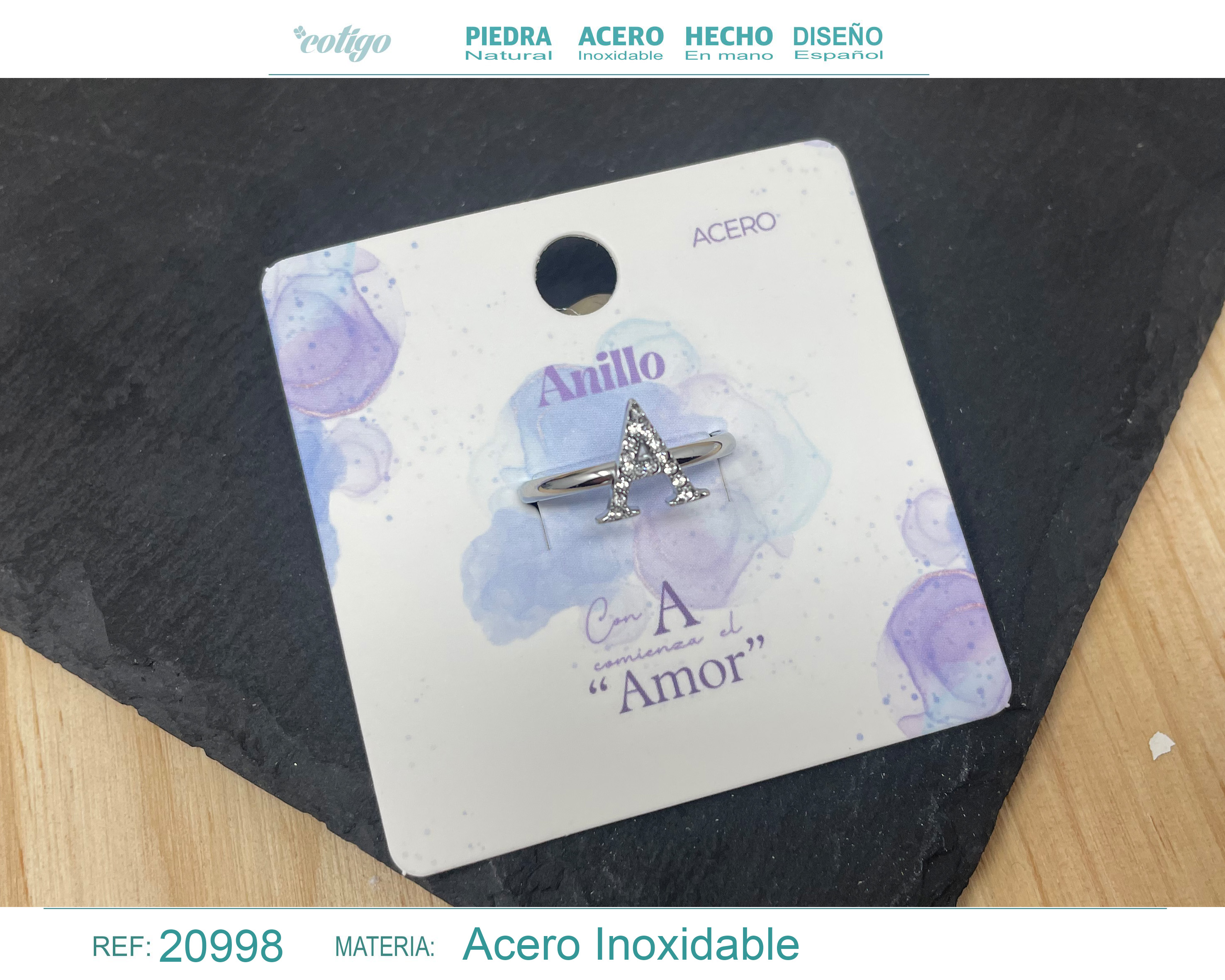 ANILLO A ACERO COLOR PLATEADO