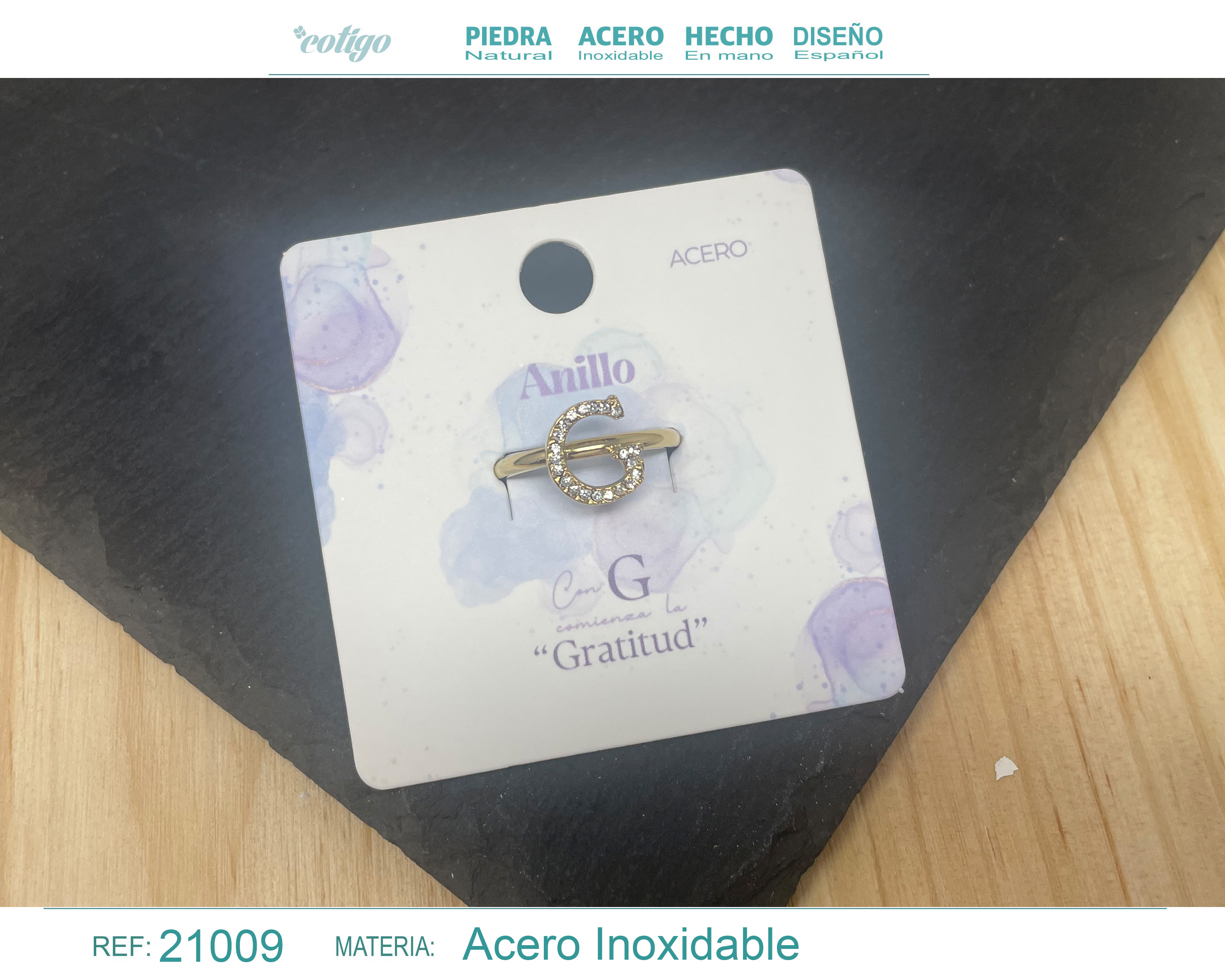 ANILLO G ACERO COLOR DORADO