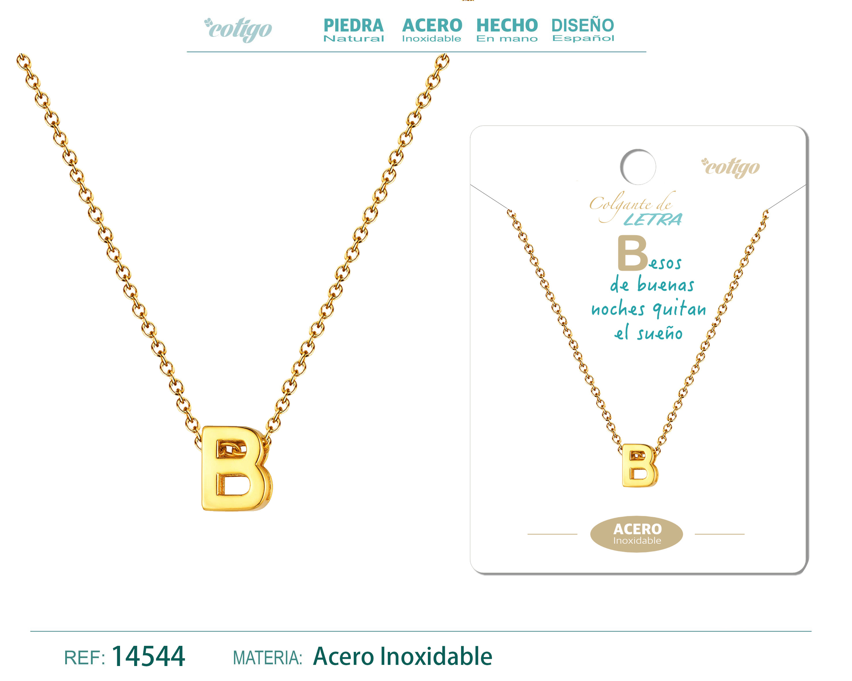 COLLAR LETRA B COLOR DORADO