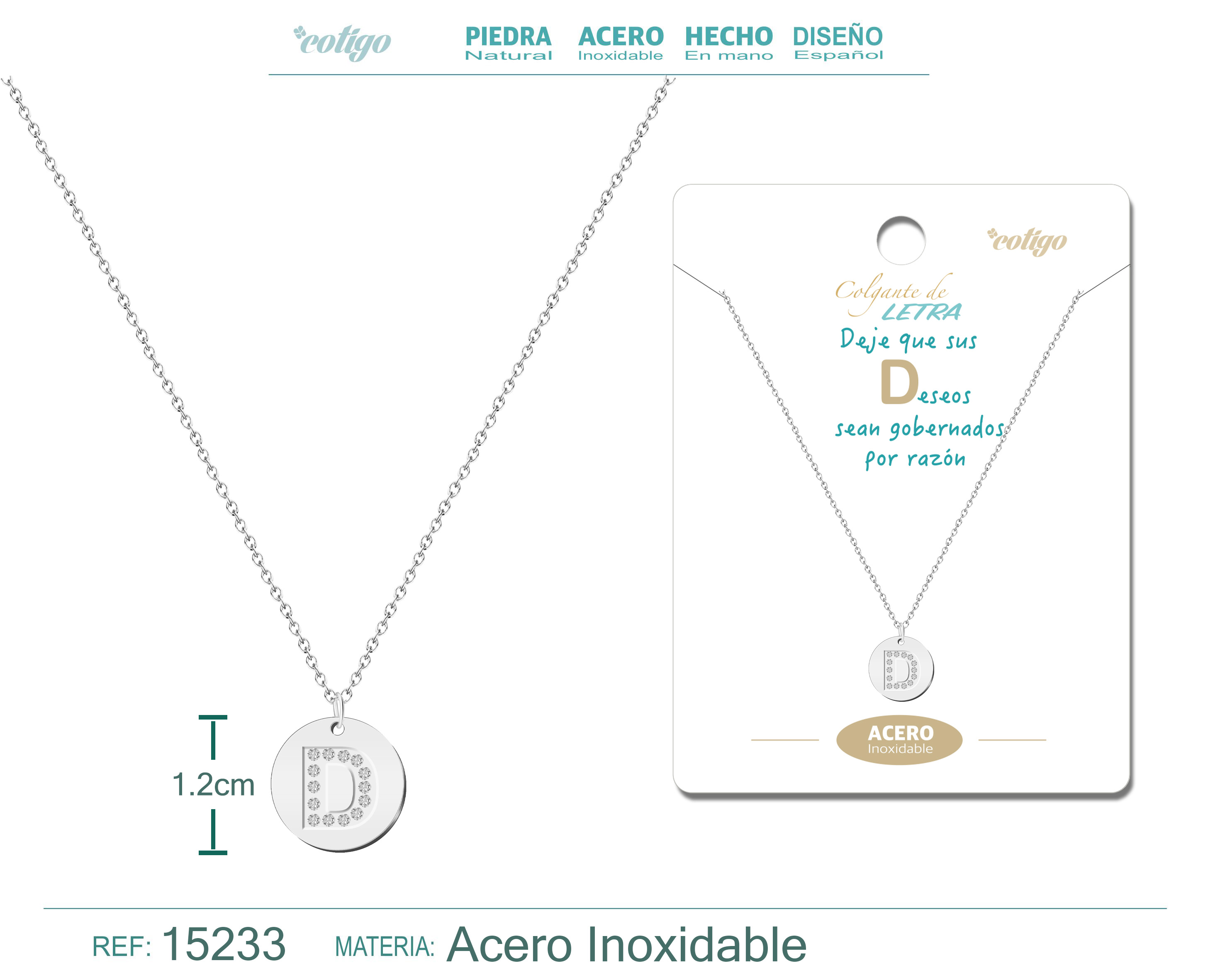 COLLAR LETRA D COLOR PLATEADO