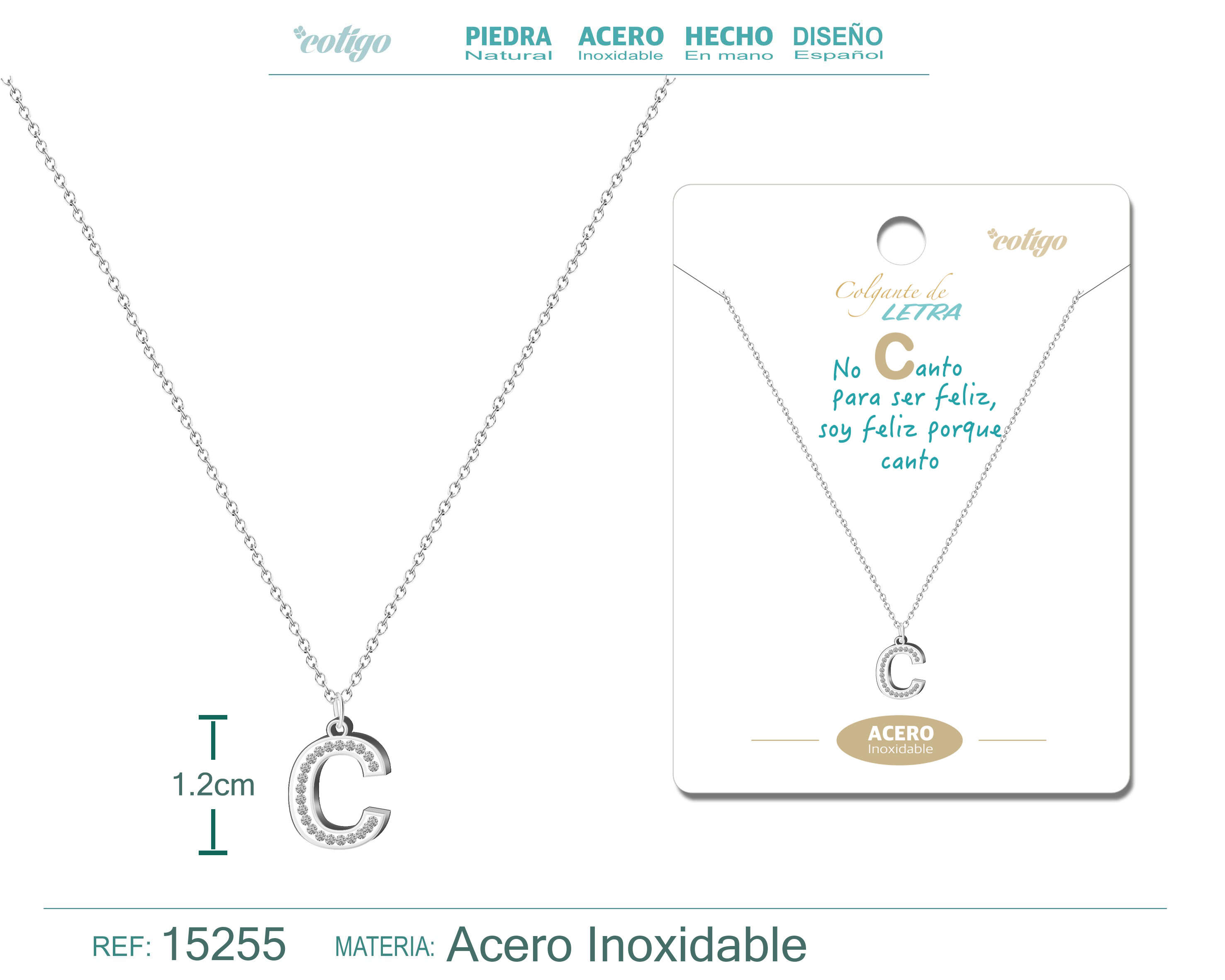 COLLAR LETRA C COLOR PLATEADO