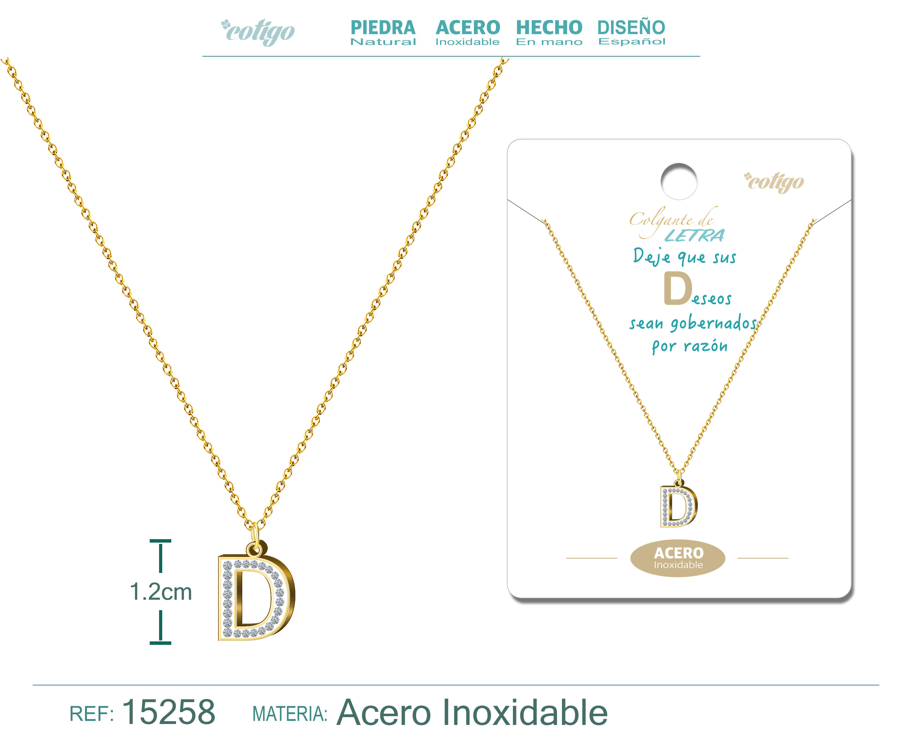 COLLAR LETRA D COLOR DORADO