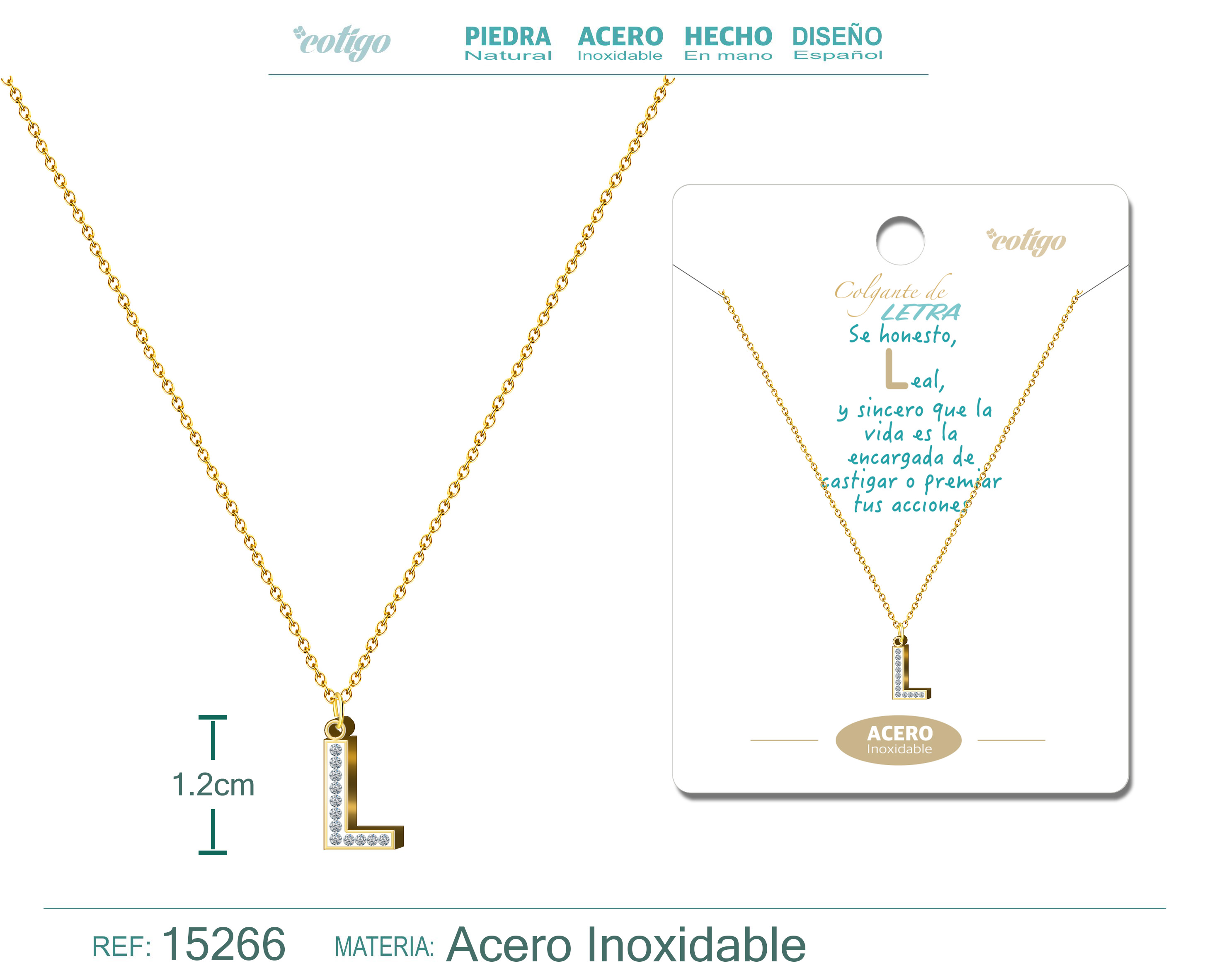 COLLAR LETRA L COLOR DORADO