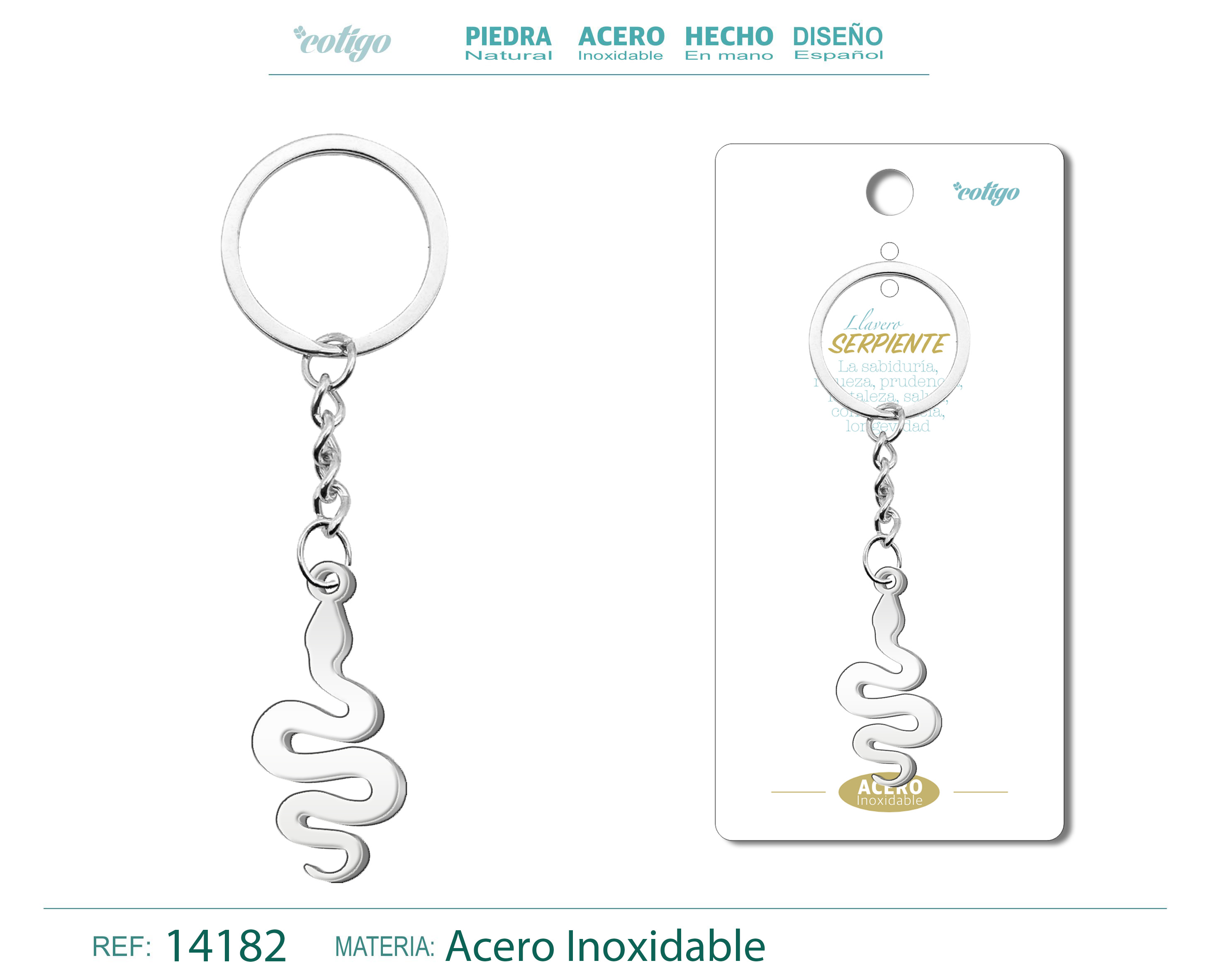 LLAVERO DE SERPIENTE ACERO