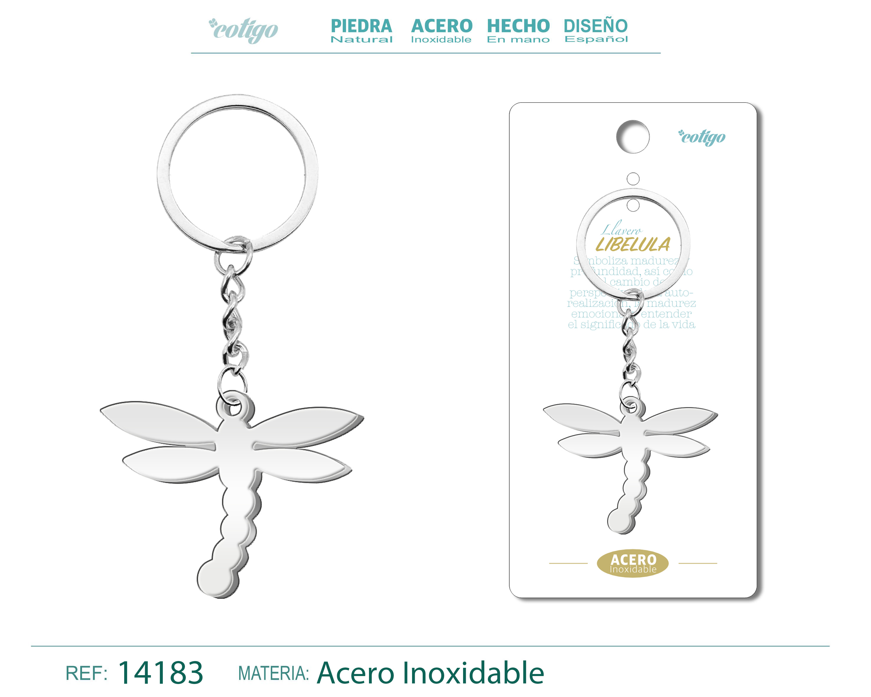 LLAVERO DE LIBELULA ACERO