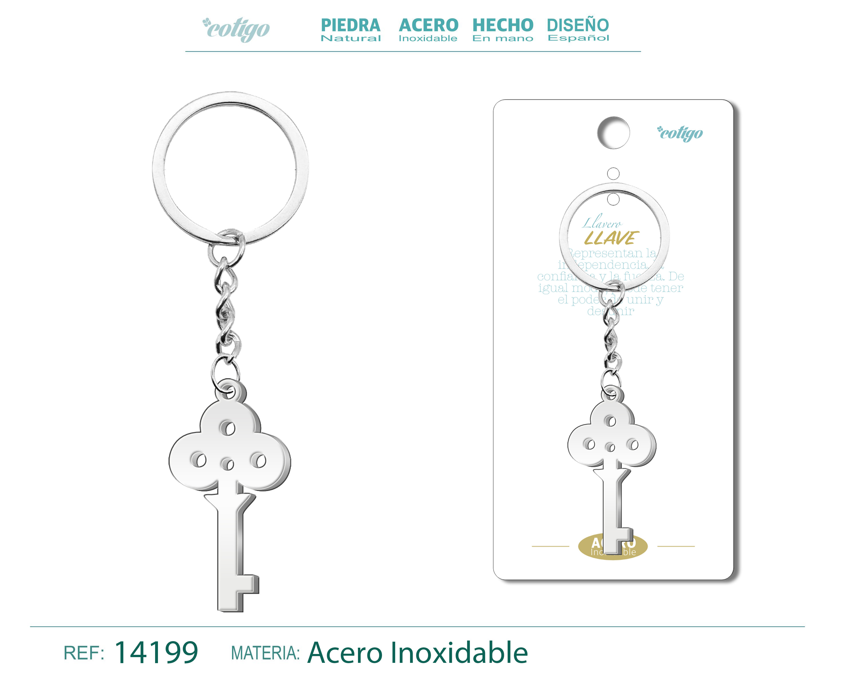 LLAVERO DE LLAVE ACERO