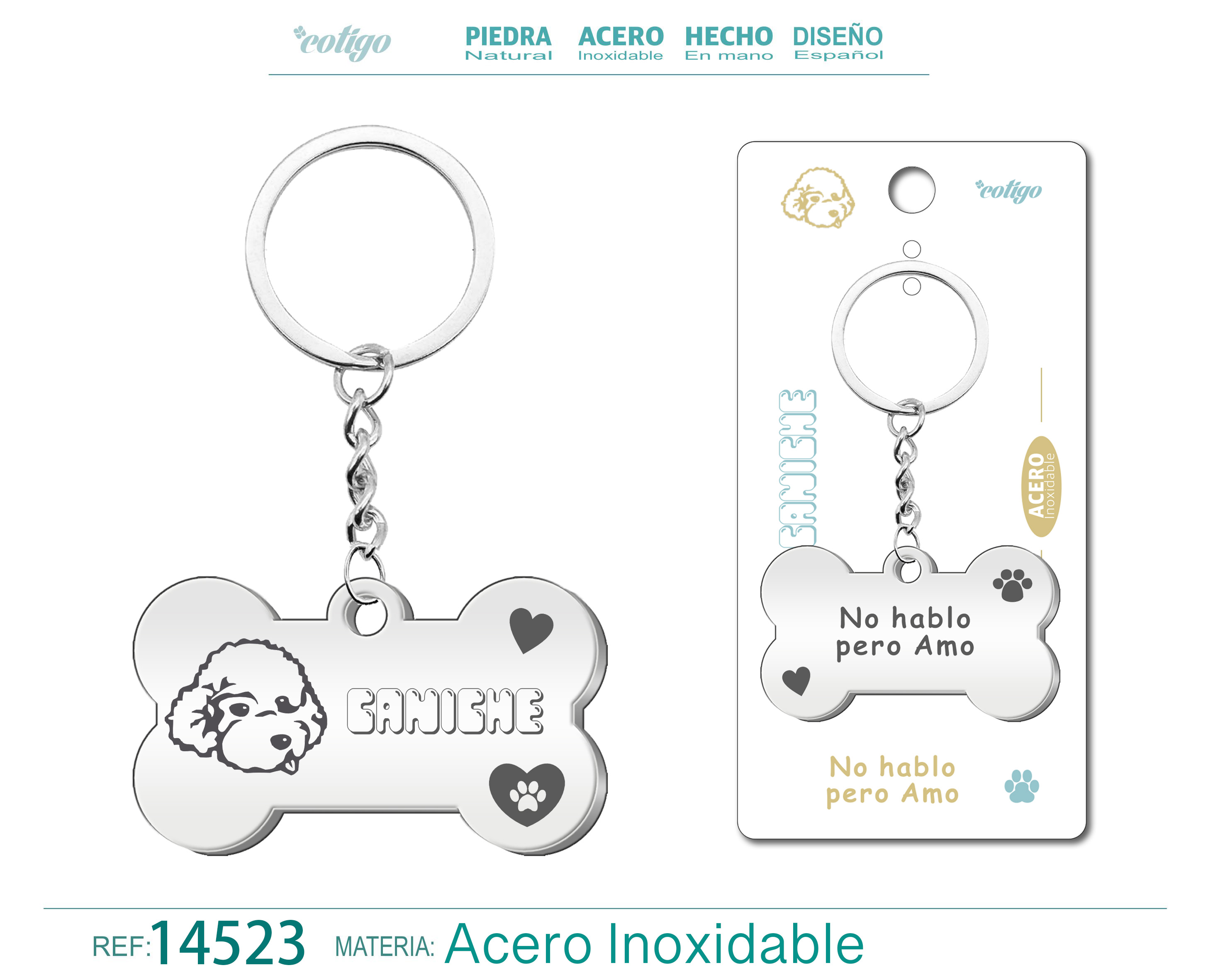 LLAVERO ACERO DE PERRO CANICHE