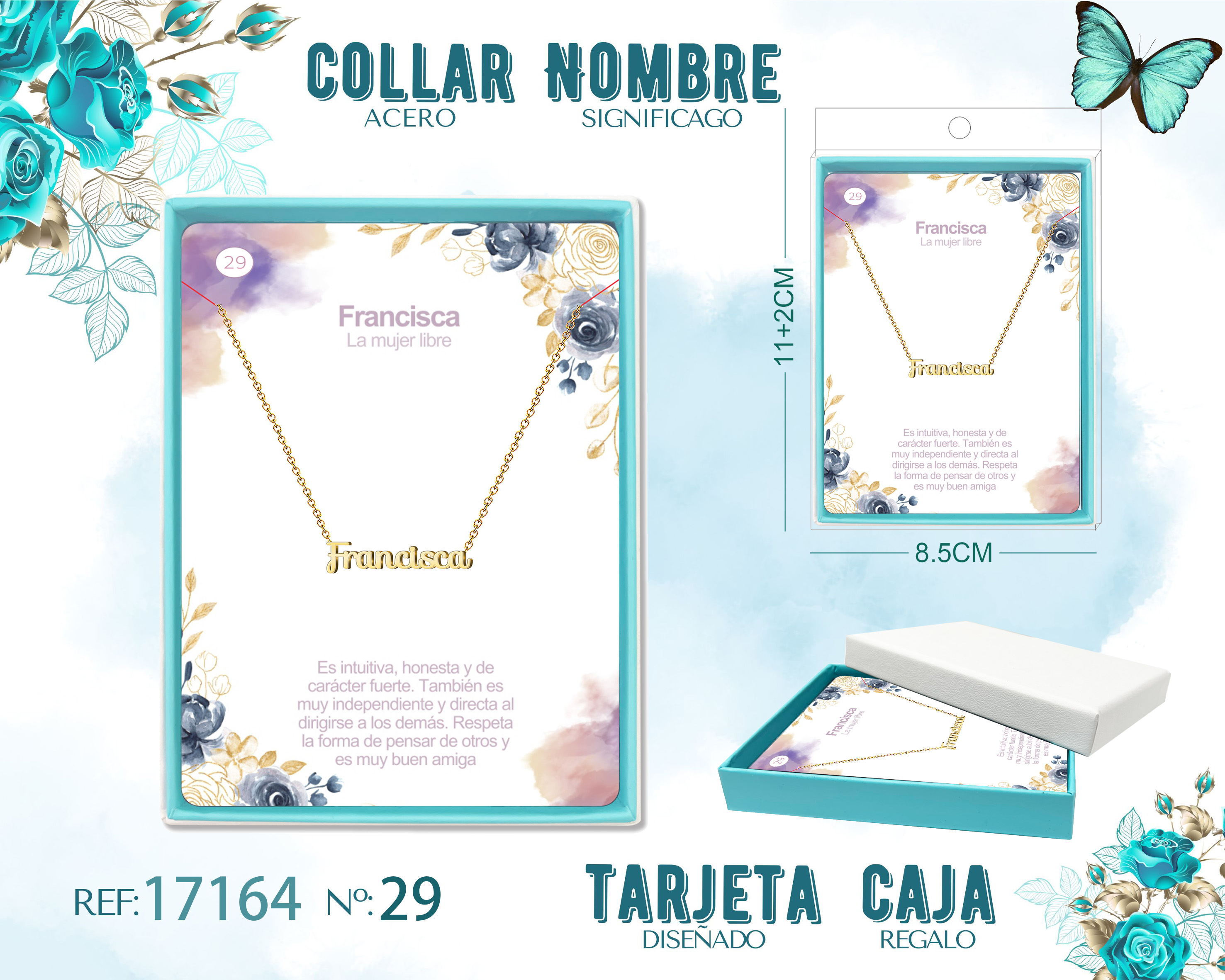 COLLAR FRANCISCA ACERO COLOR DORADO