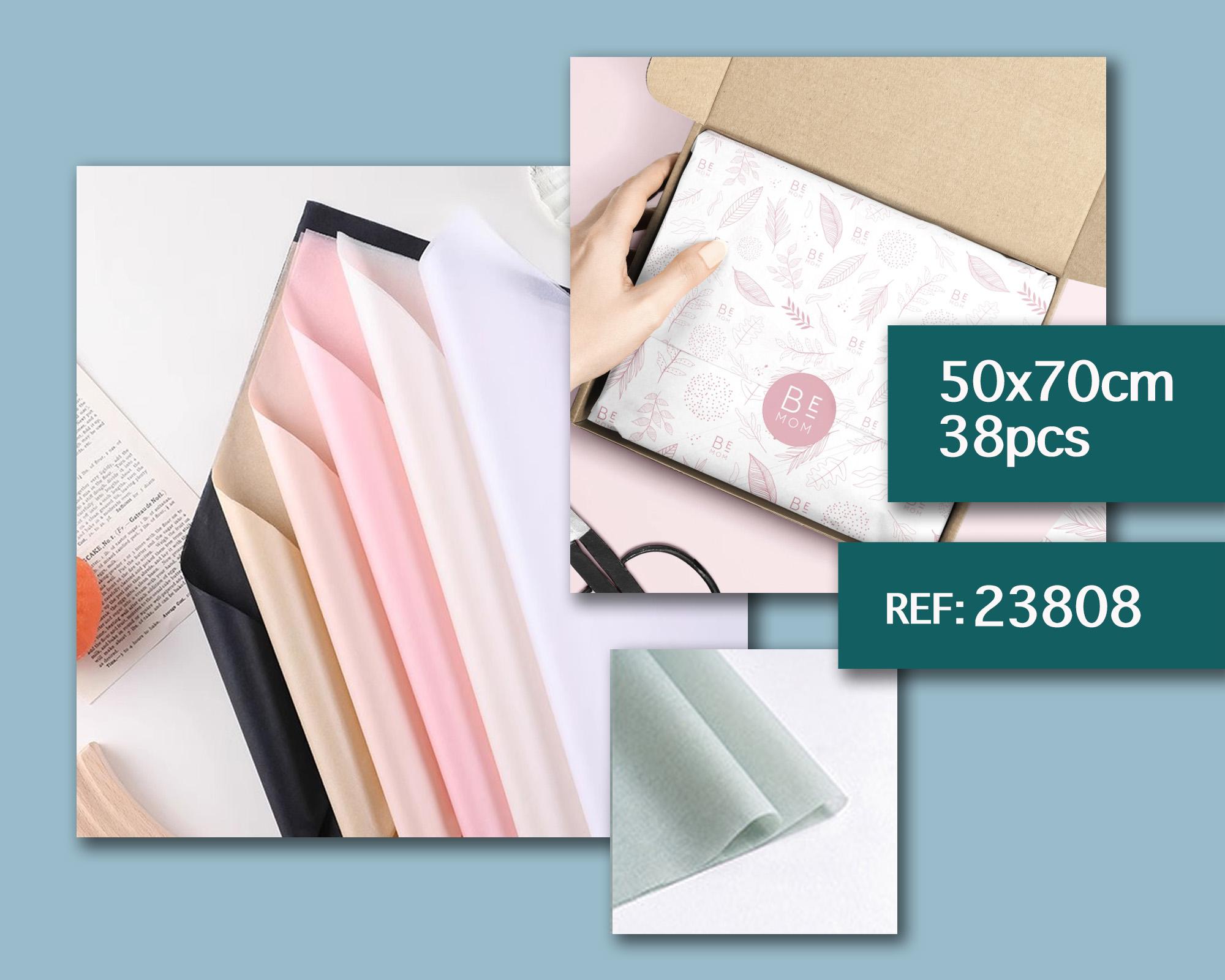 PAPEL DE SEDA PARA EMPAQUETE 50X70CM-38PCS