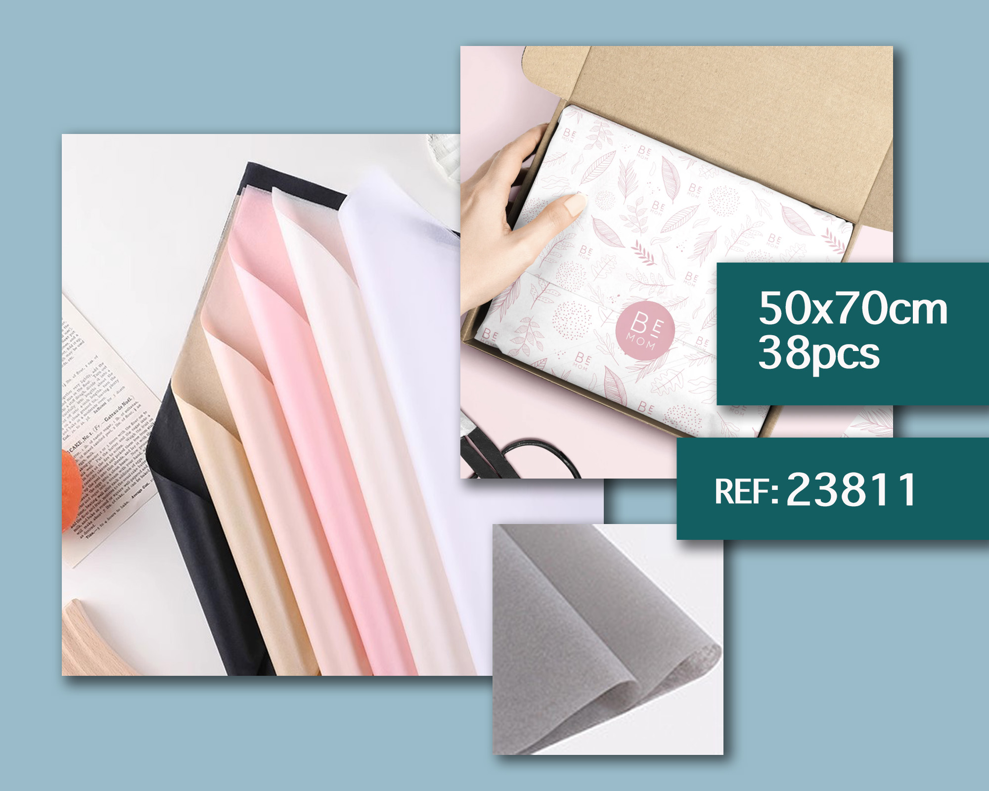 PAPEL DE SEDA PARA EMPAQUETE 50X70CM-38PCS