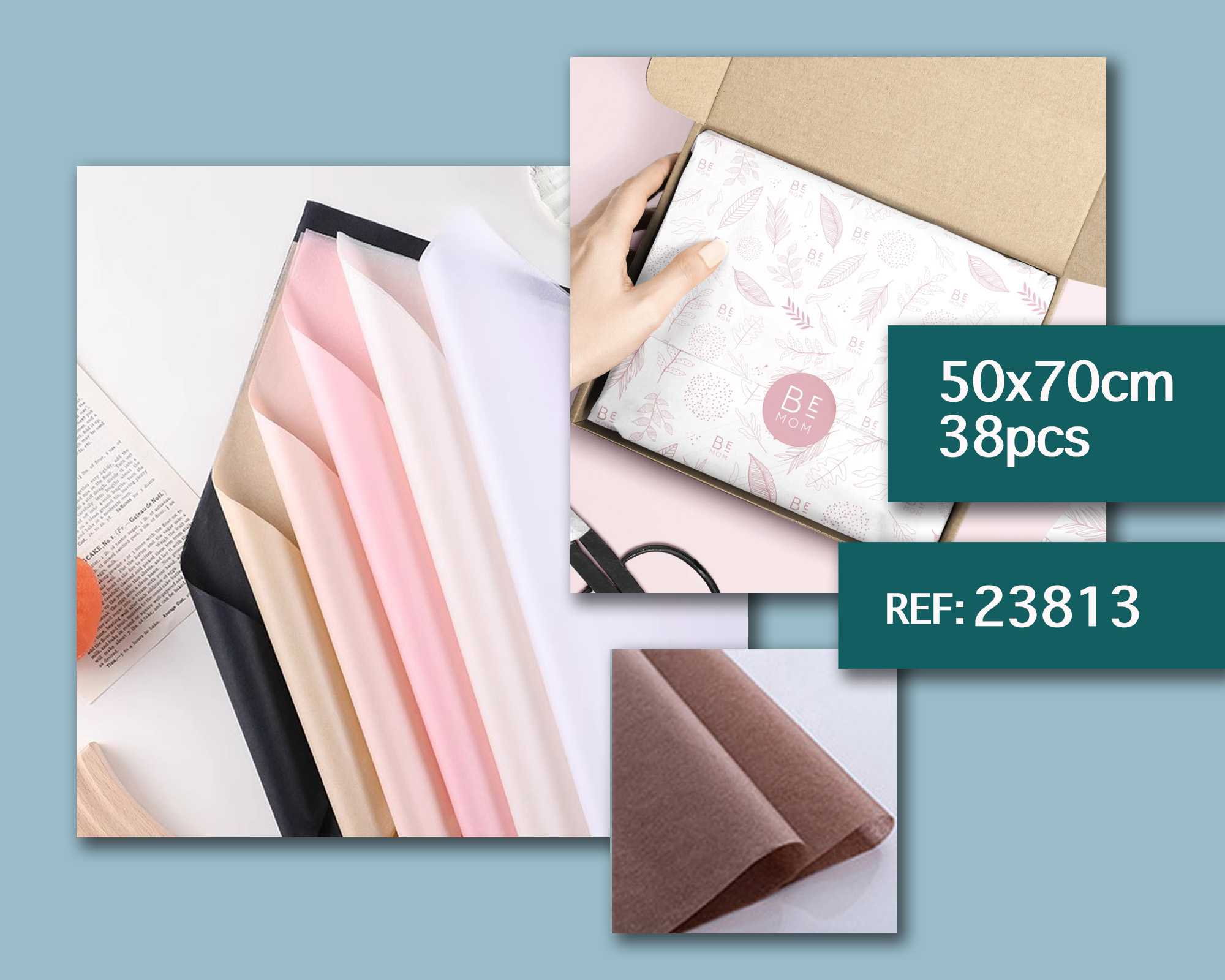 PAPEL DE SEDA PARA EMPAQUETE 50X70CM-38PCS