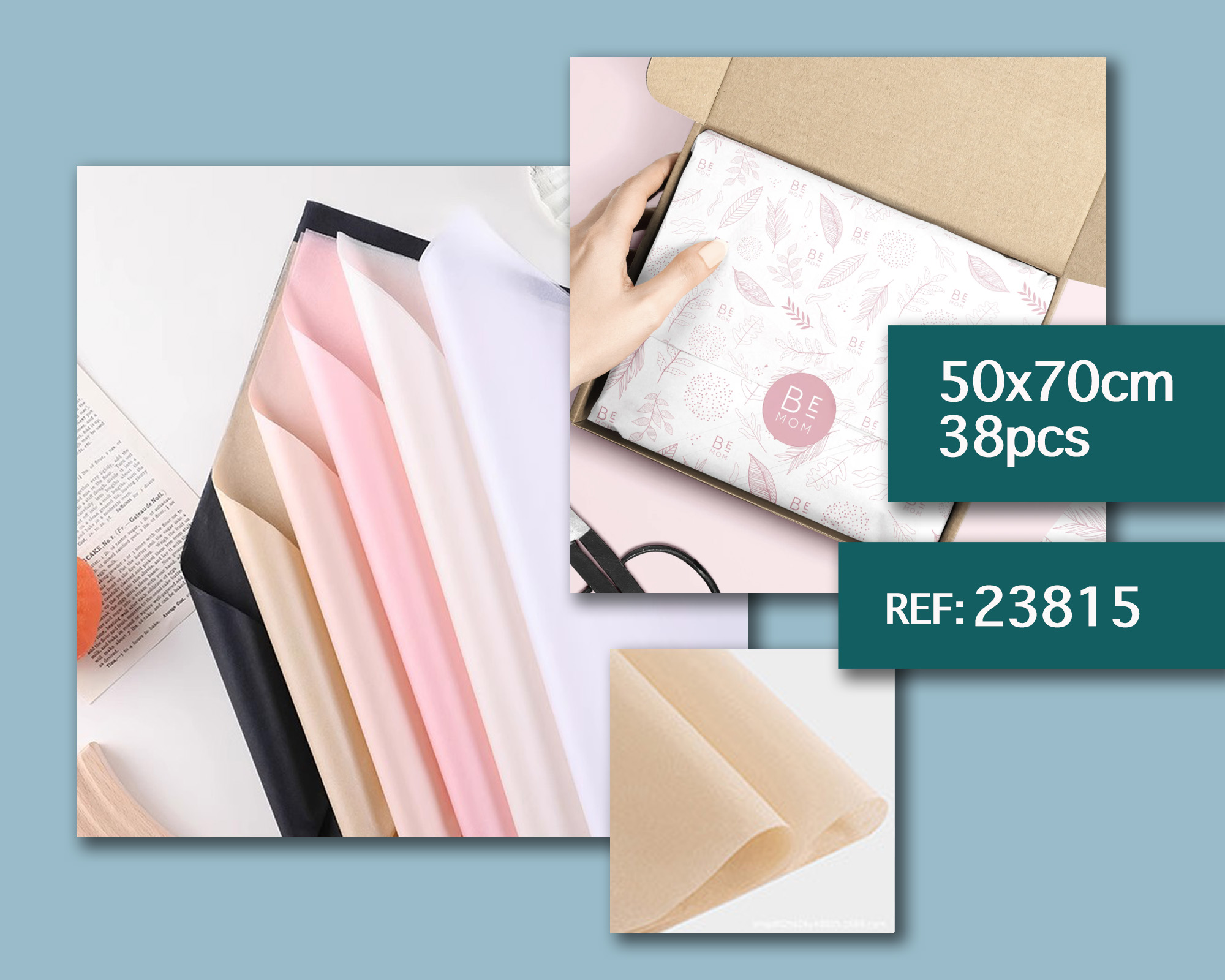 PAPEL DE SEDA PARA EMPAQUETE 50X70CM-38PCS