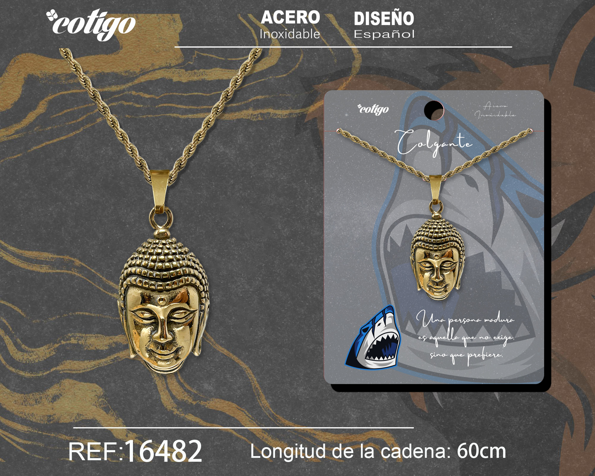 COLGANE HOMBRE ACERO COLOR DORADO