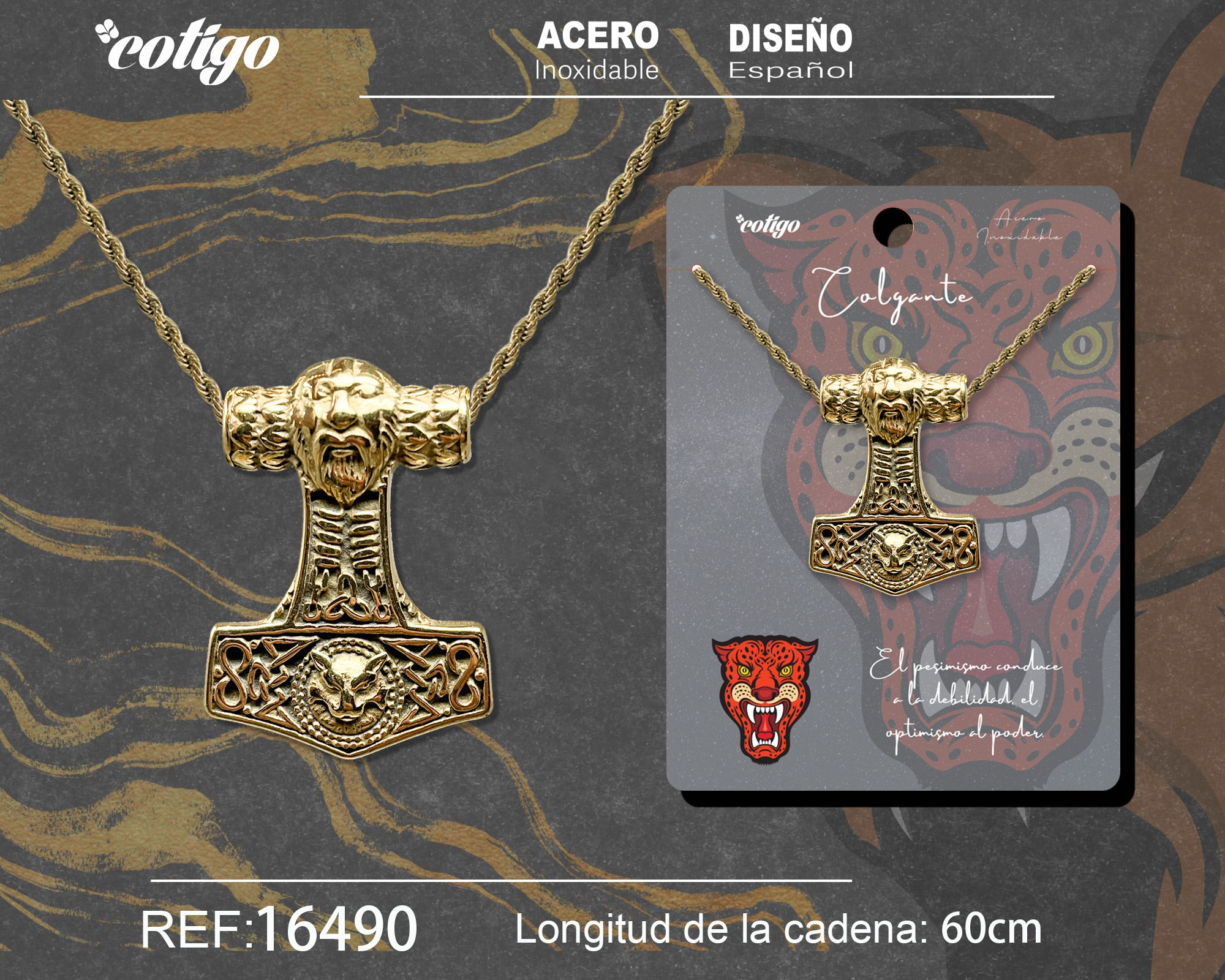 COLGANE HOMBRE ACERO COLOR DORADO