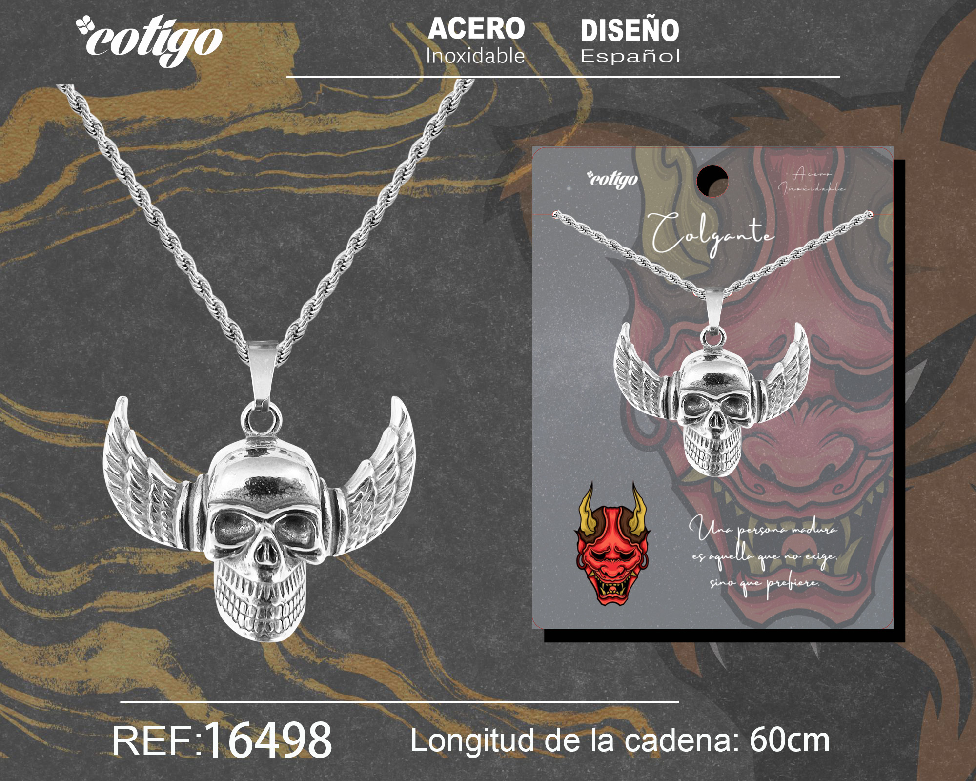 COLGANE HOMBRE ACERO COLOR PLATEADO