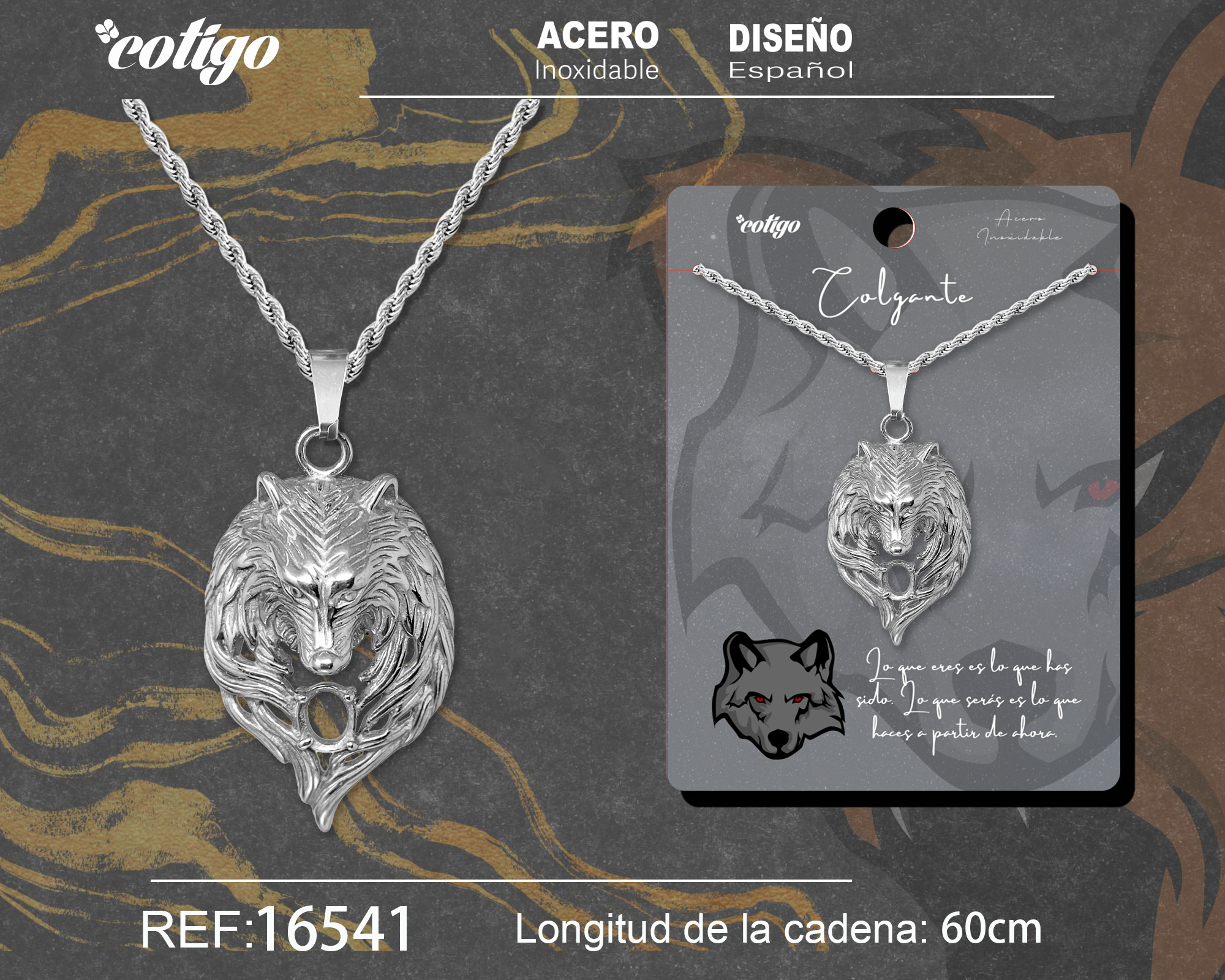 COLGANE HOMBRE ACERO COLOR PLATEADO