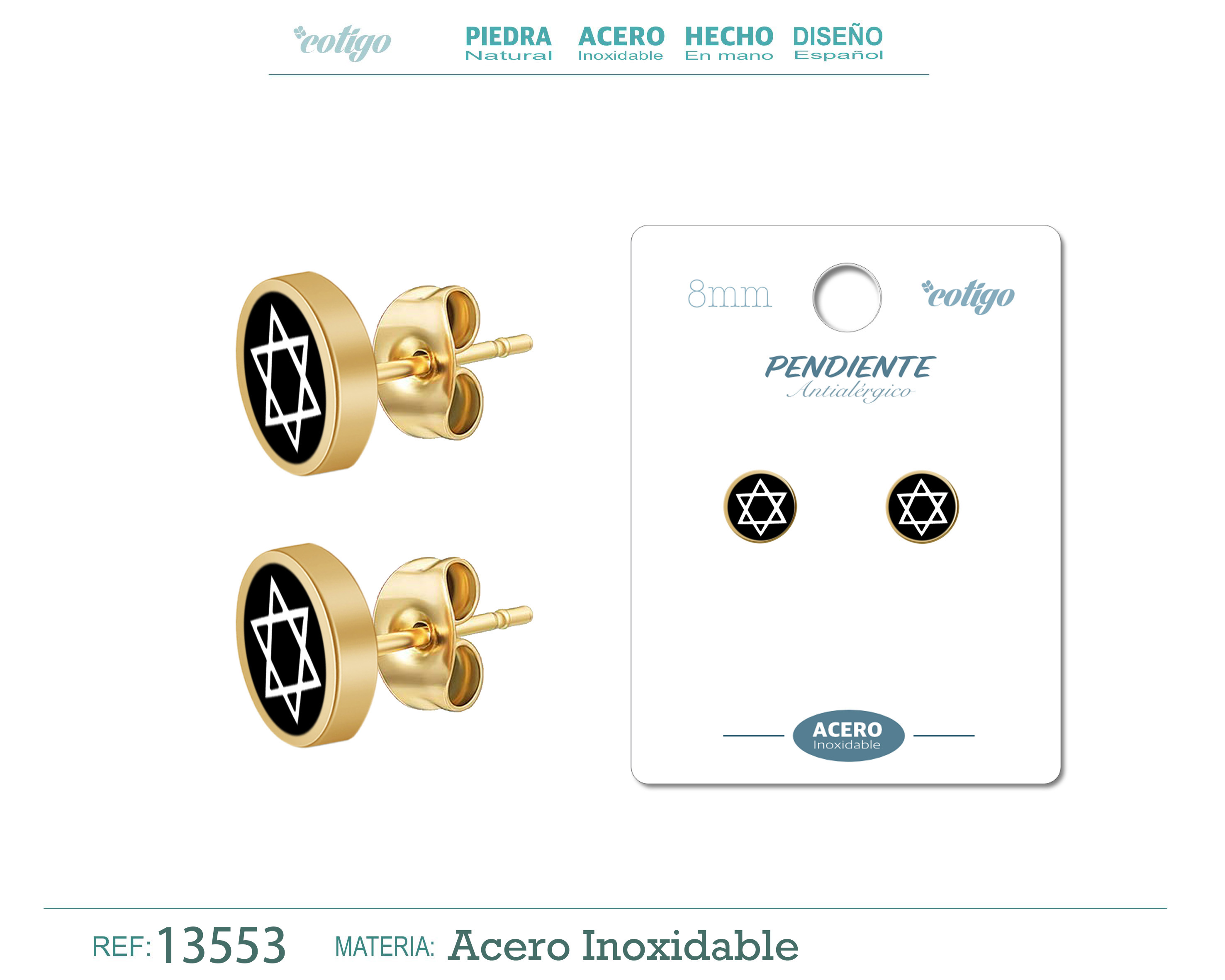 PENDIENTE ACERO COLOR DORADO