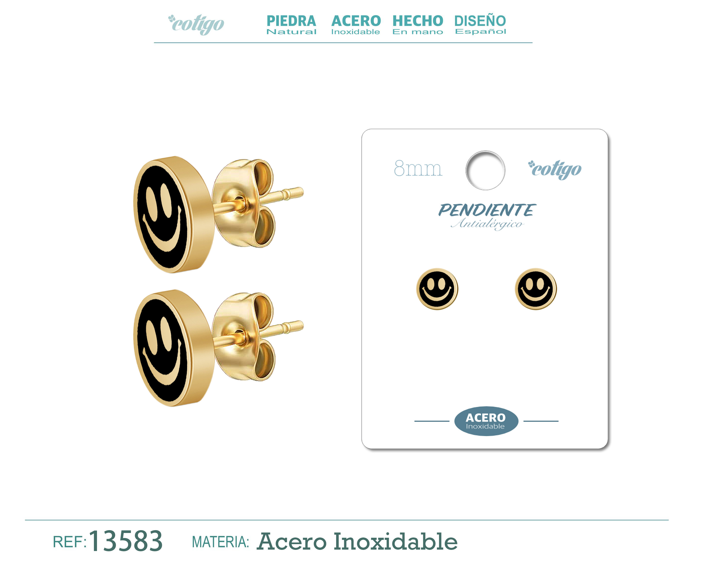 PENDIENTE ACERO COLOR DORADO