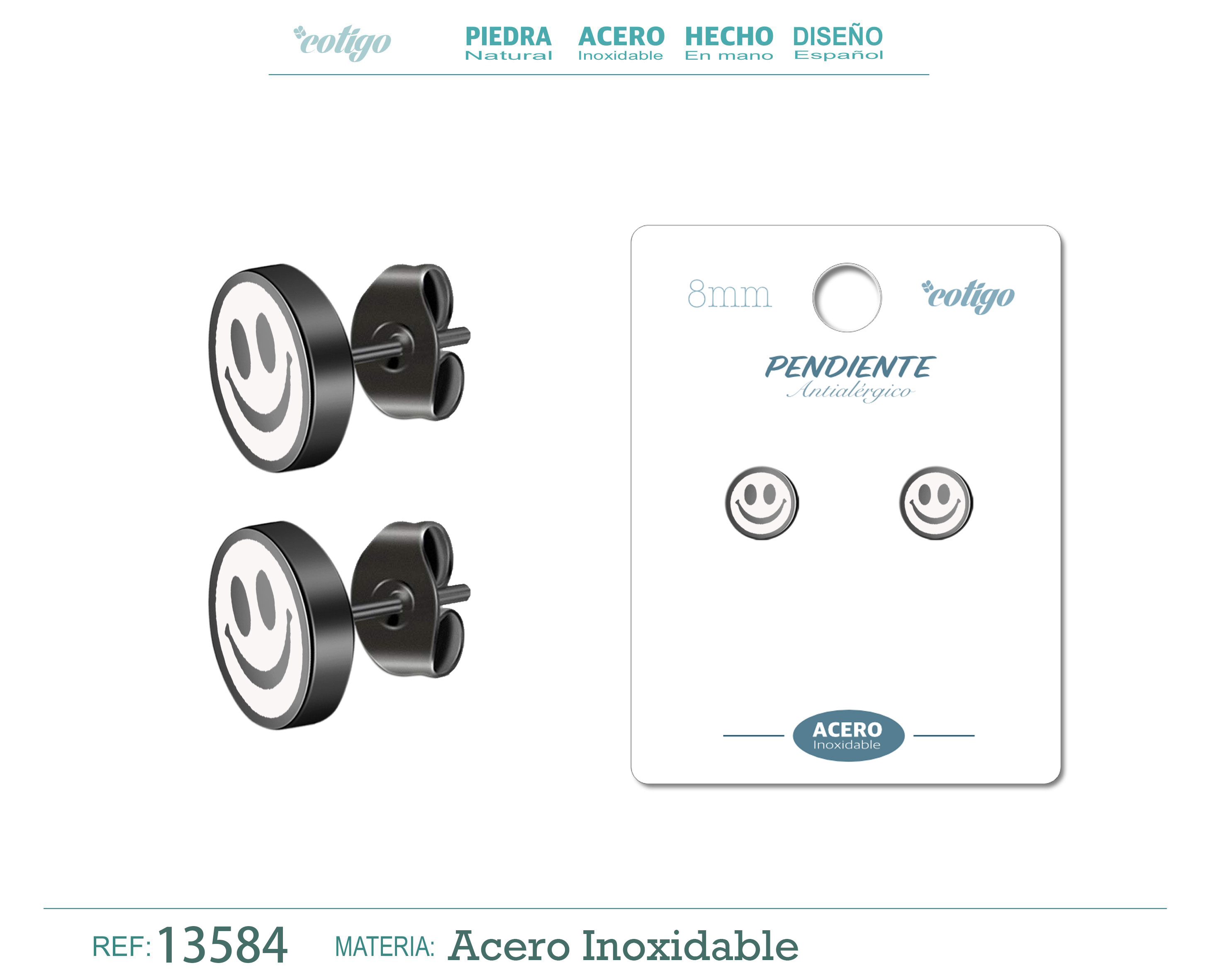 PENDIENTE ACERO COLOR NEGRO