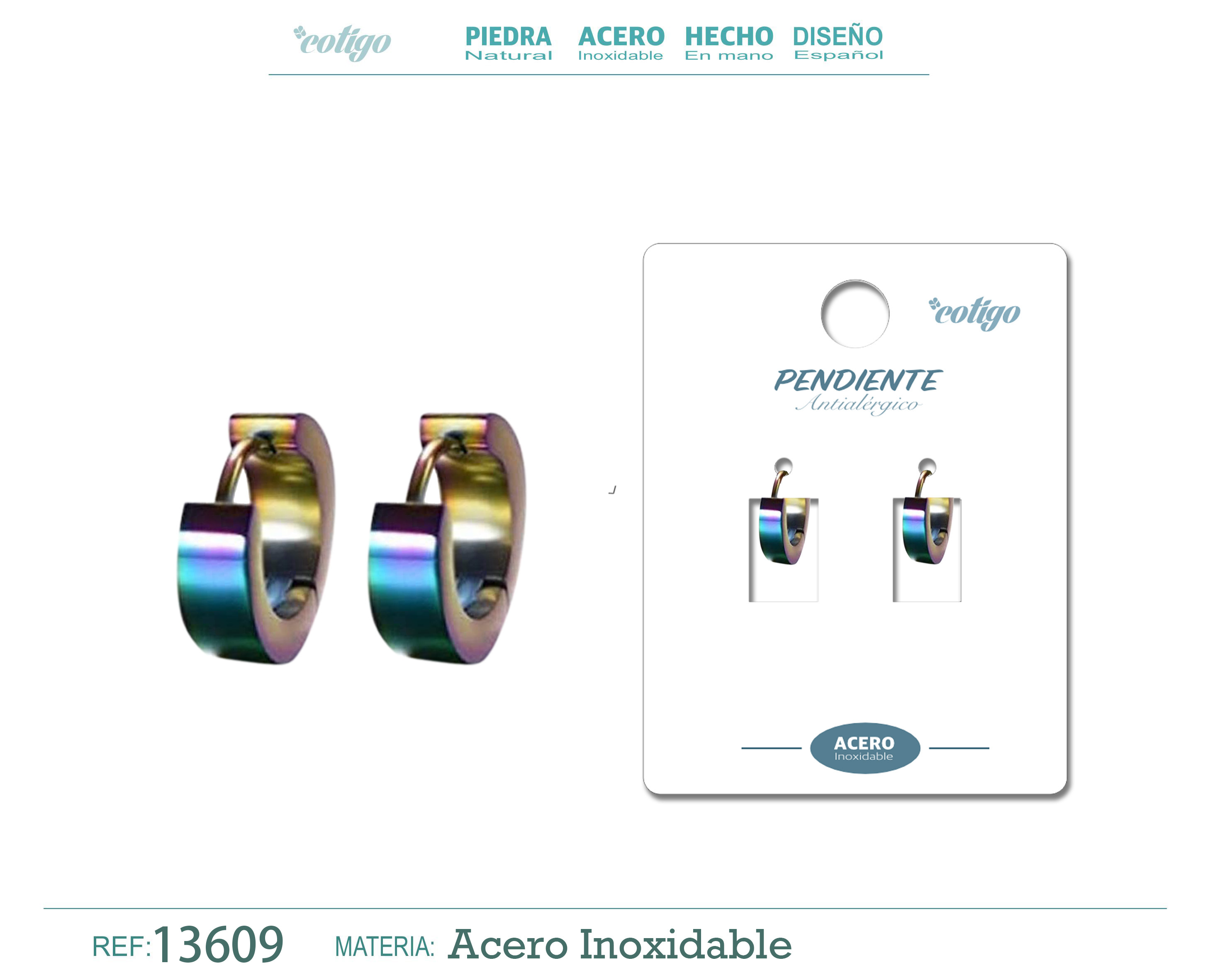PENDIENTE ACERO MULTI COLOR