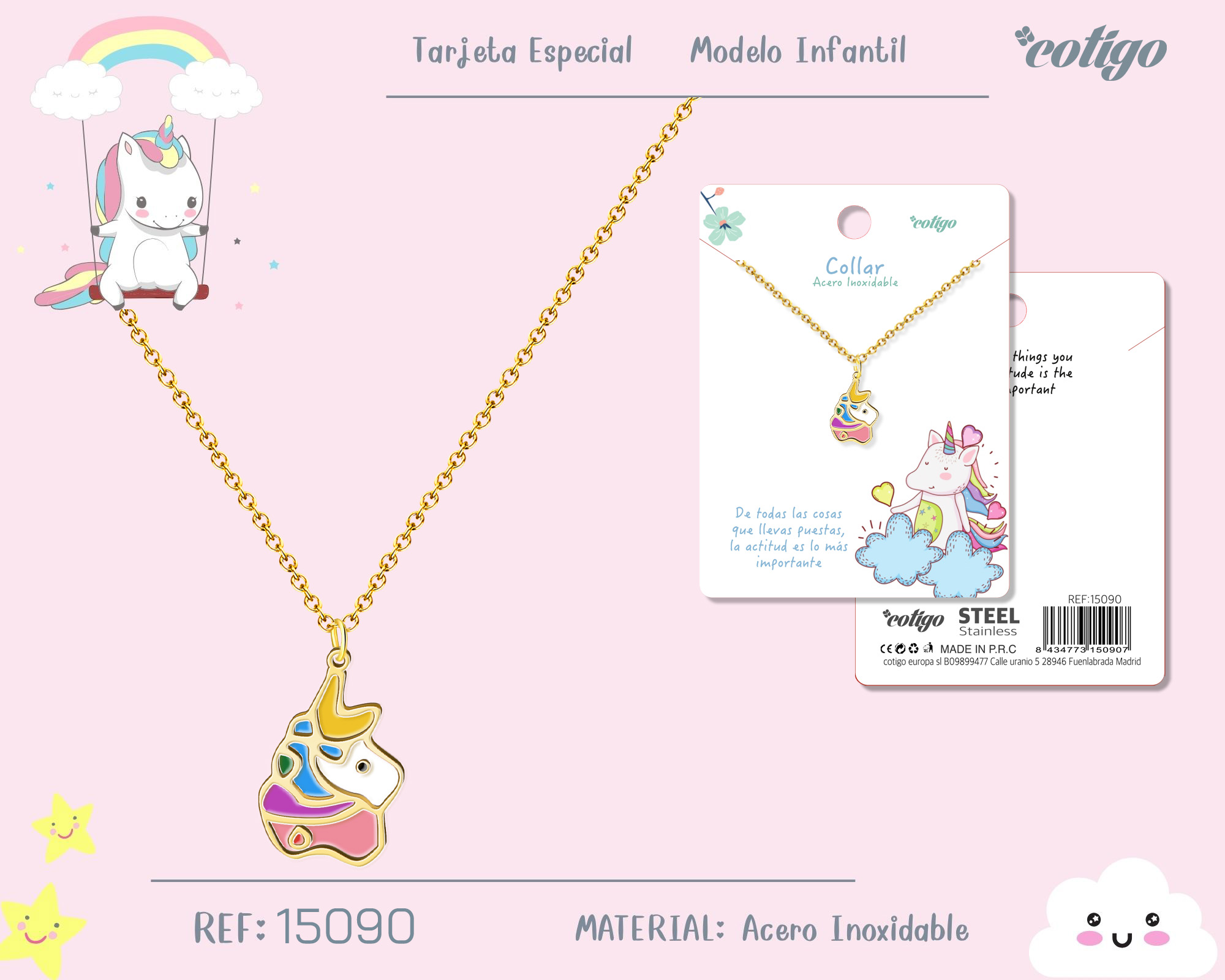 COLLAR NIÑA ACERO COLOR DORADO