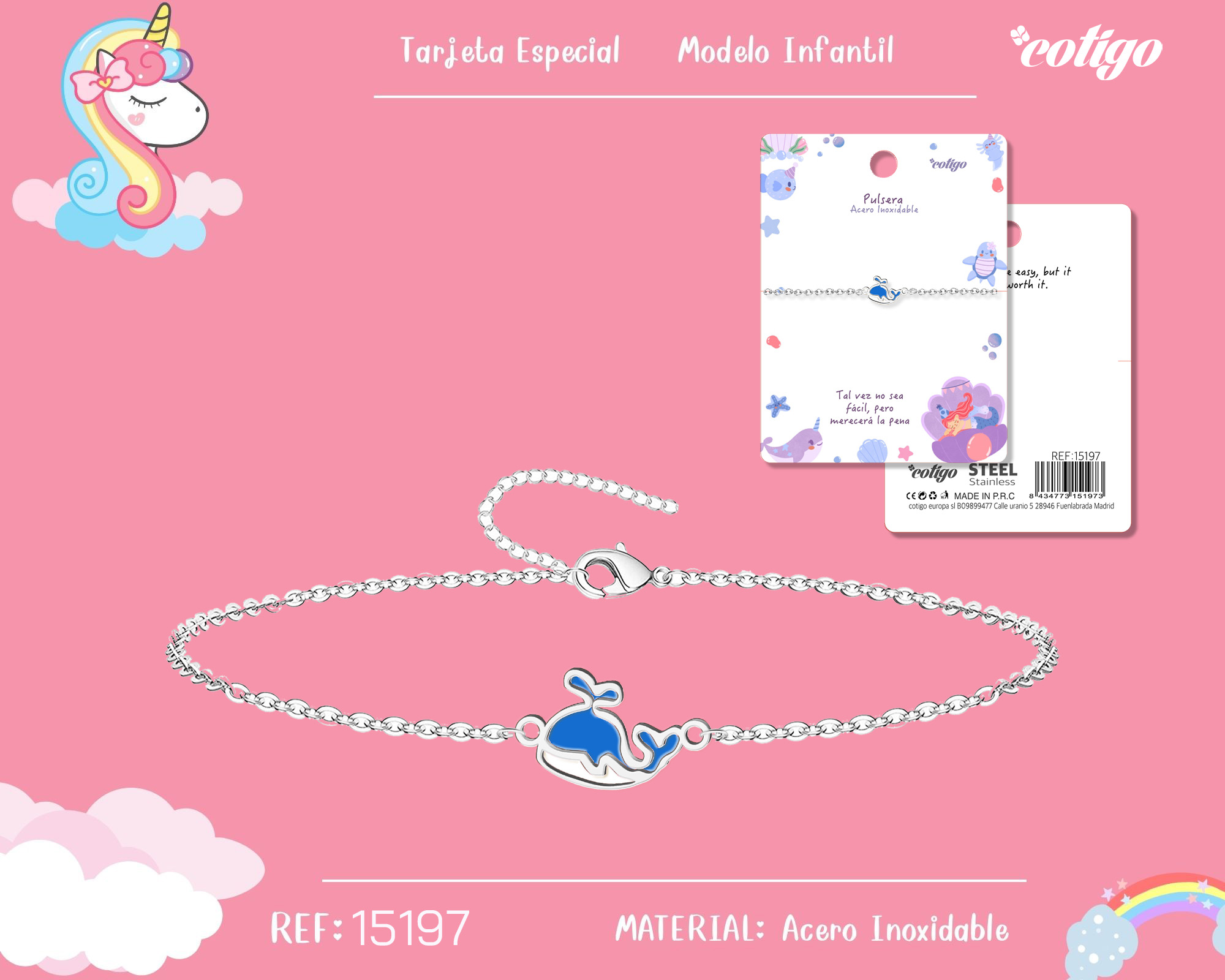 PULSERA DE NIÑA ACERO COLOR PLATEADO