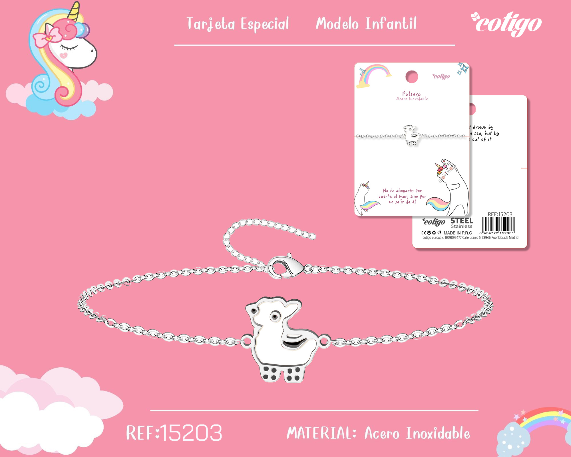 PULSERA DE NIÑA ACERO COLOR PLATEADO