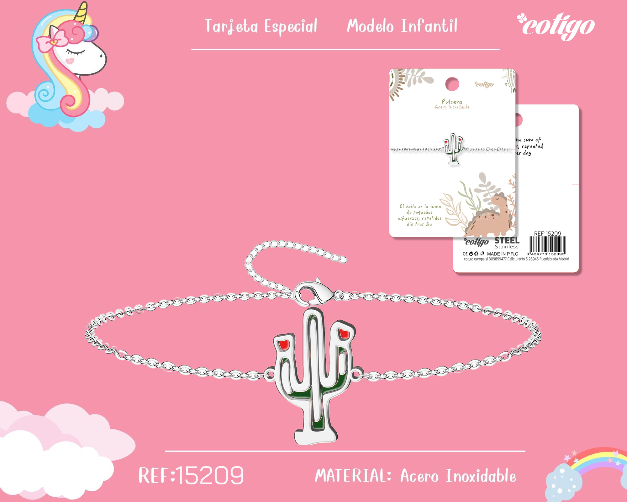 PULSERA DE NIÑA ACERO COLOR PLATEADO