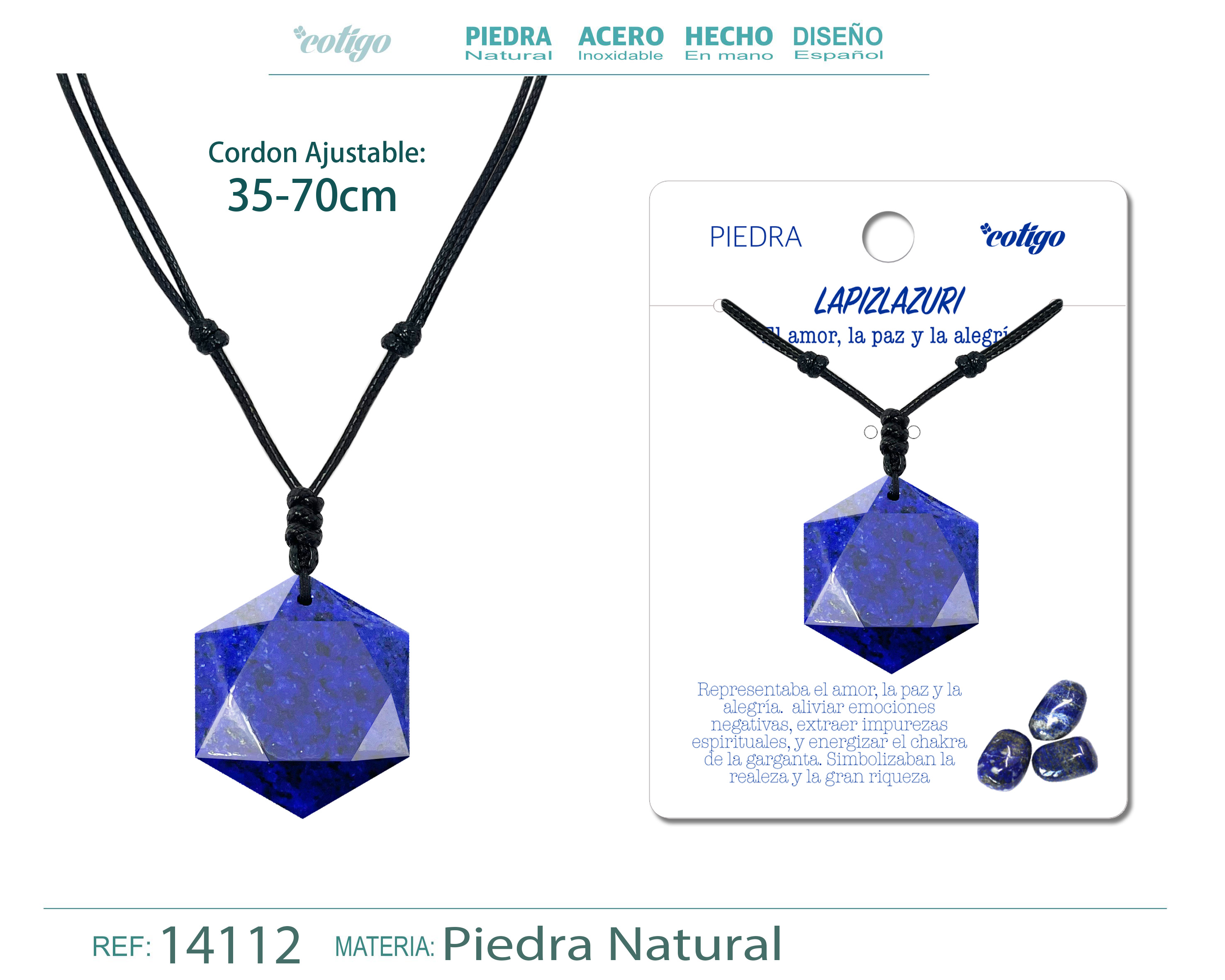 COLGANTE ESTRELLA DAVID DE PIEDRA LAPISLAZULI