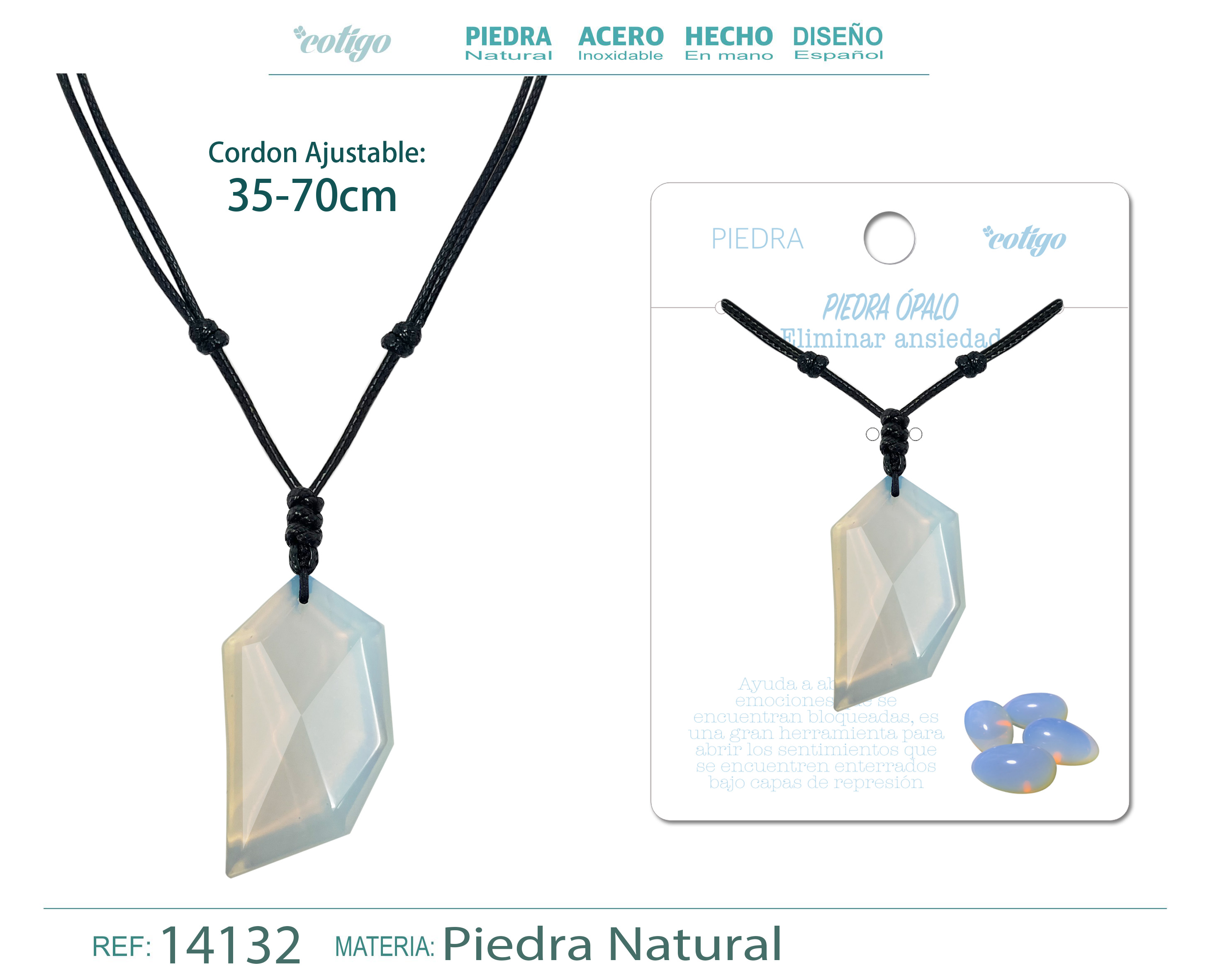 COLGANTE DIENTE LOBO DE PIEDRA ÓPALO