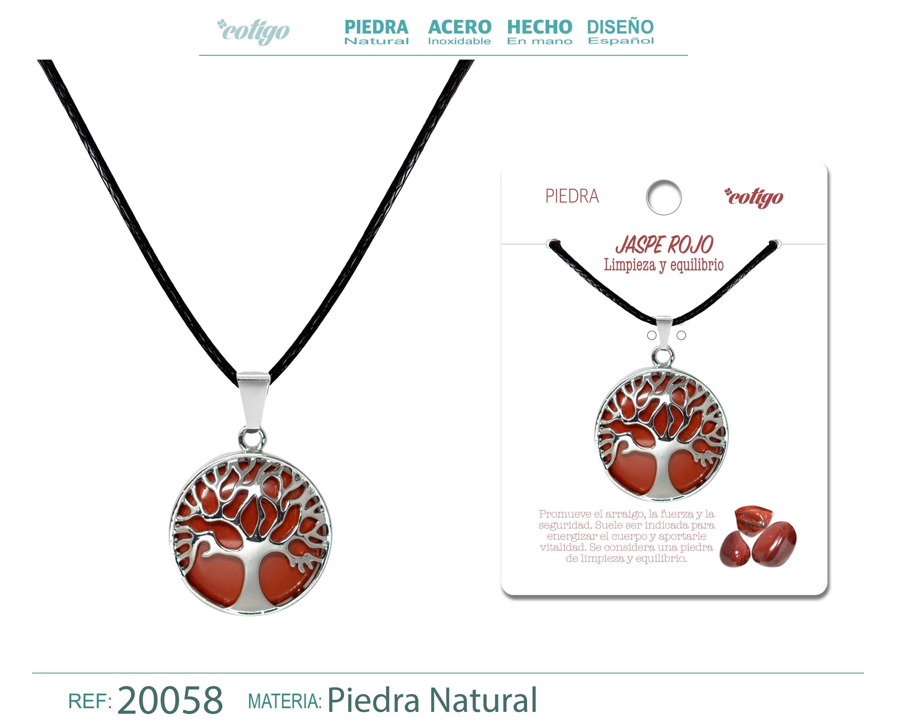 COLGANTE AROBL DE VIDA JADE ROJO