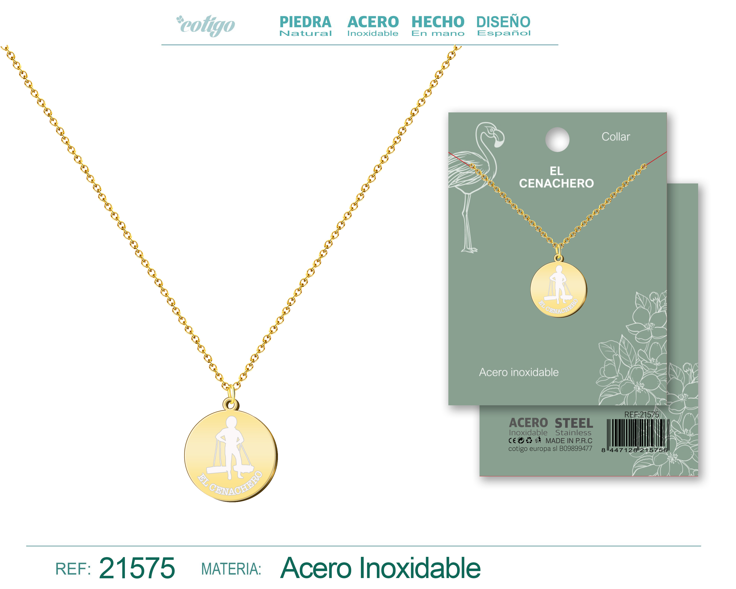 COLGANTE EL CENACHERO ACERO DORADO