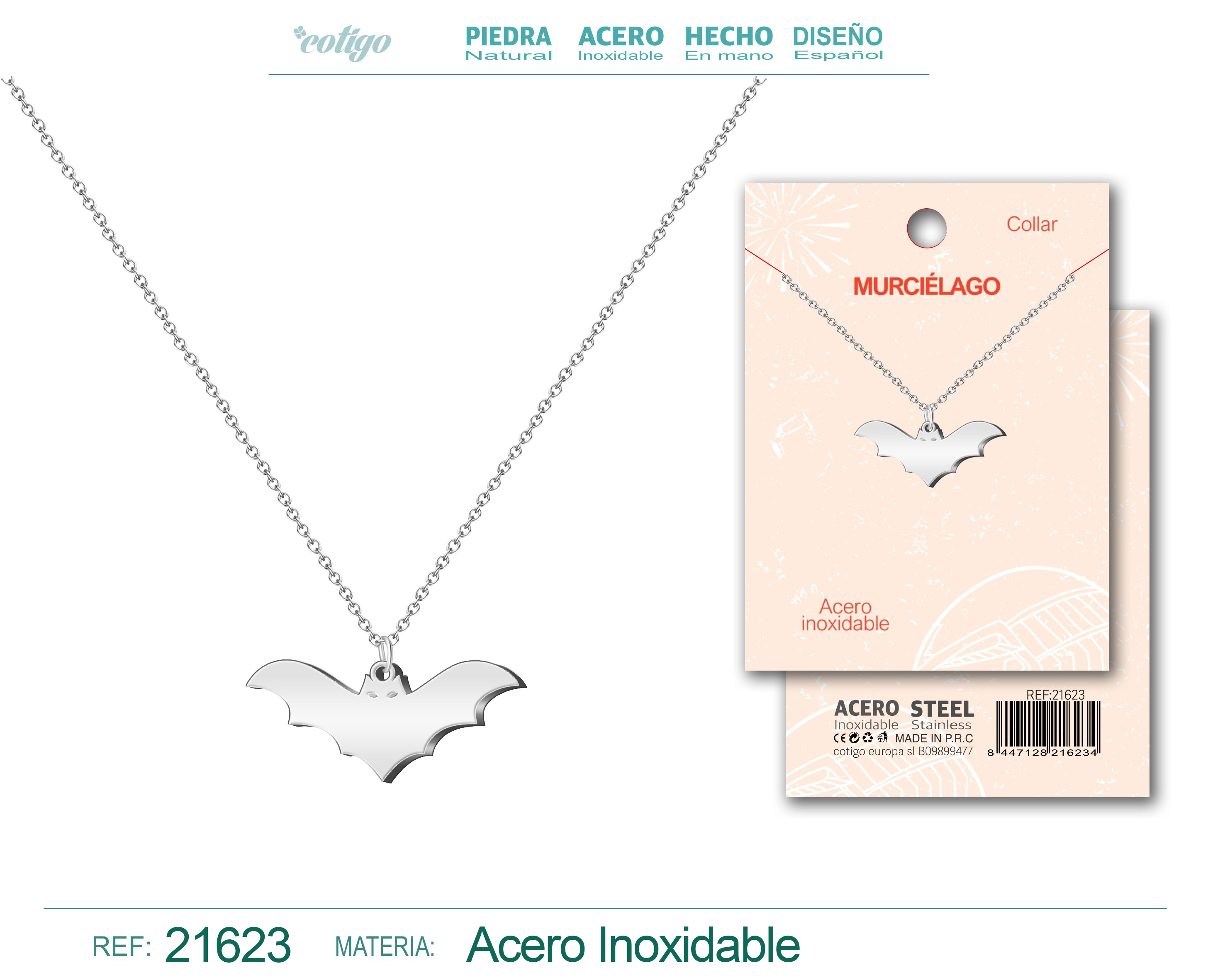 COLGANTE MURCIELAGO DE JAUME ACERO PLATEADO