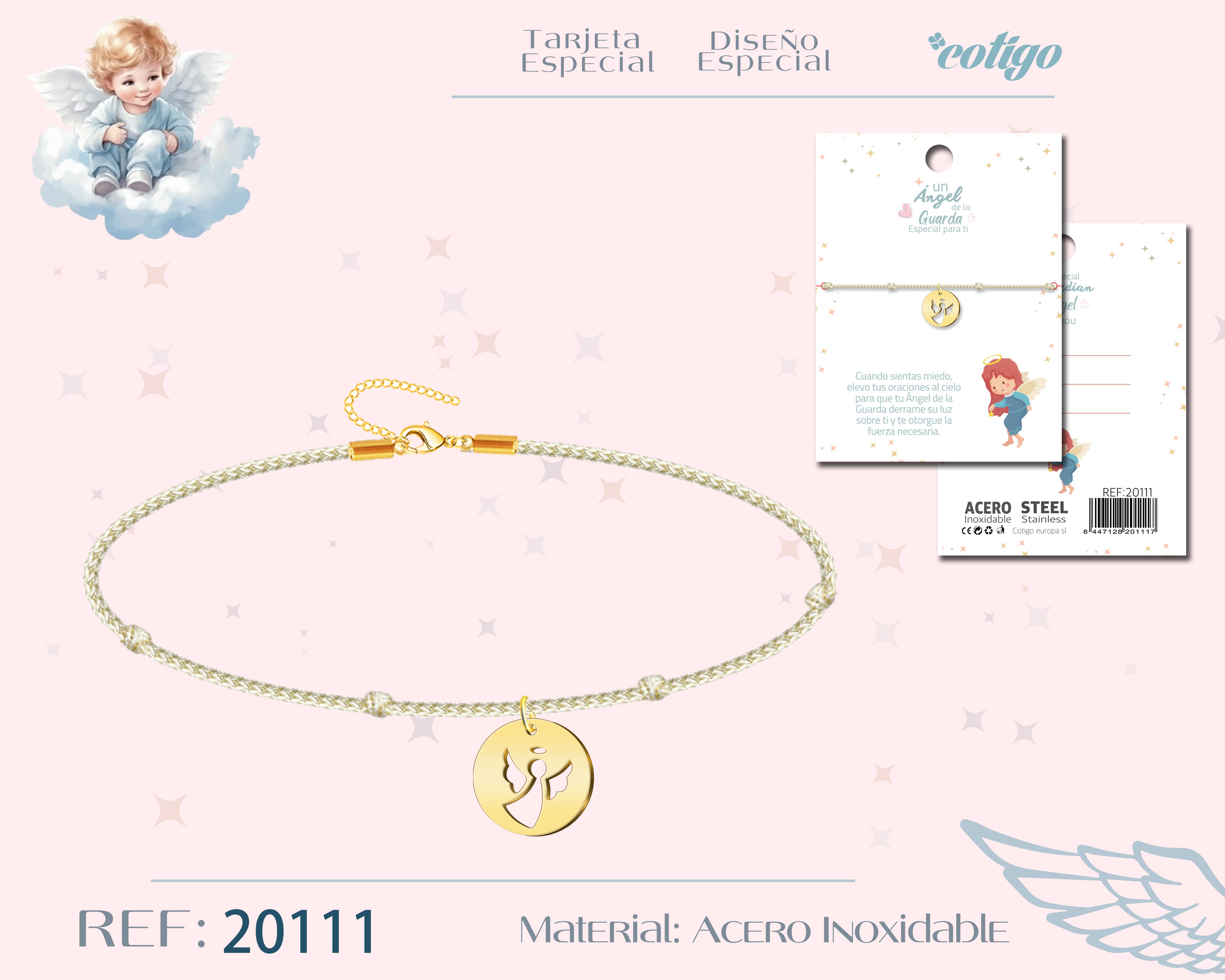 PULSERA ANGEL DE GUARDA ACERO