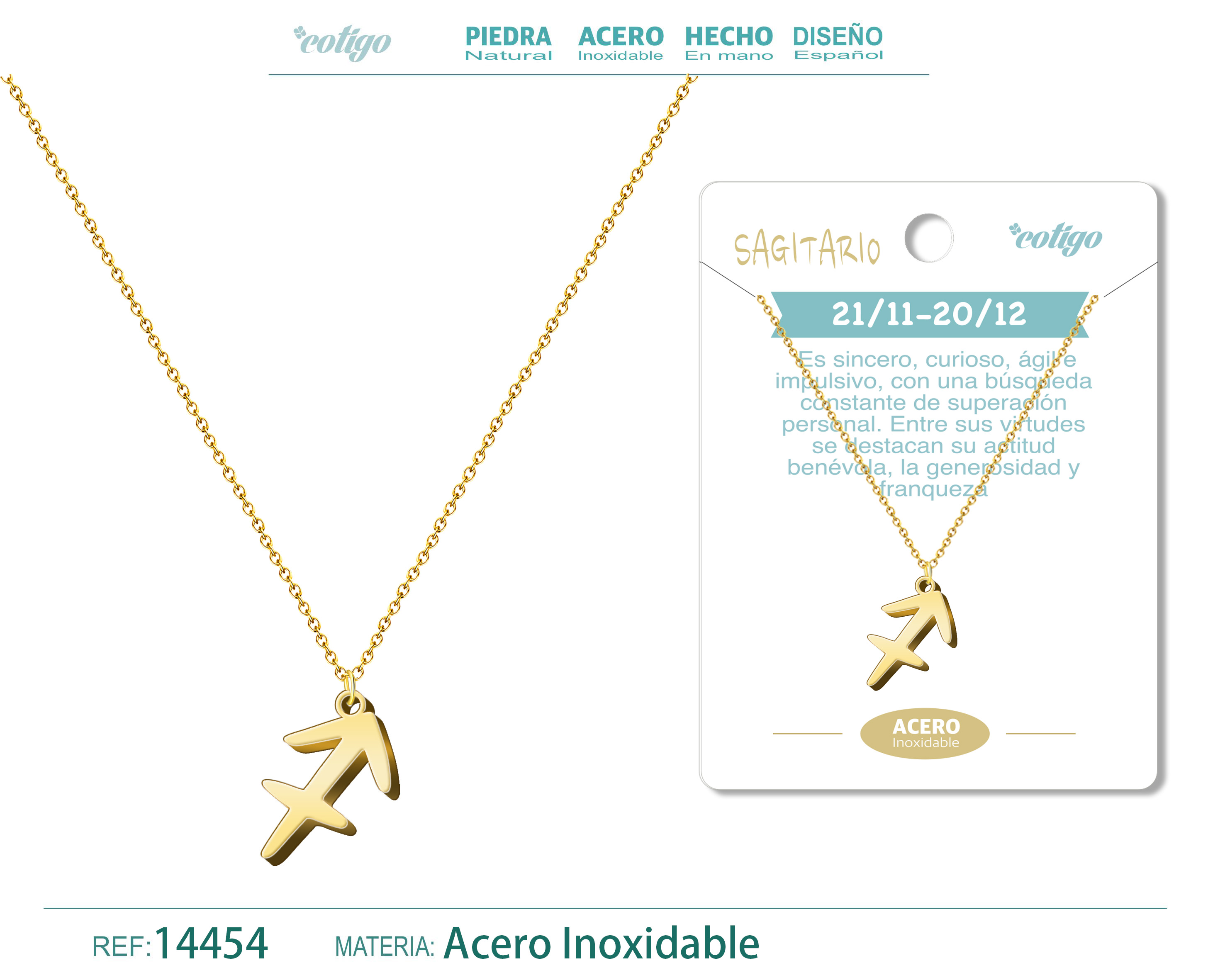 COLLAR ZODIACO SAGITTARIUS COLOR DORADO